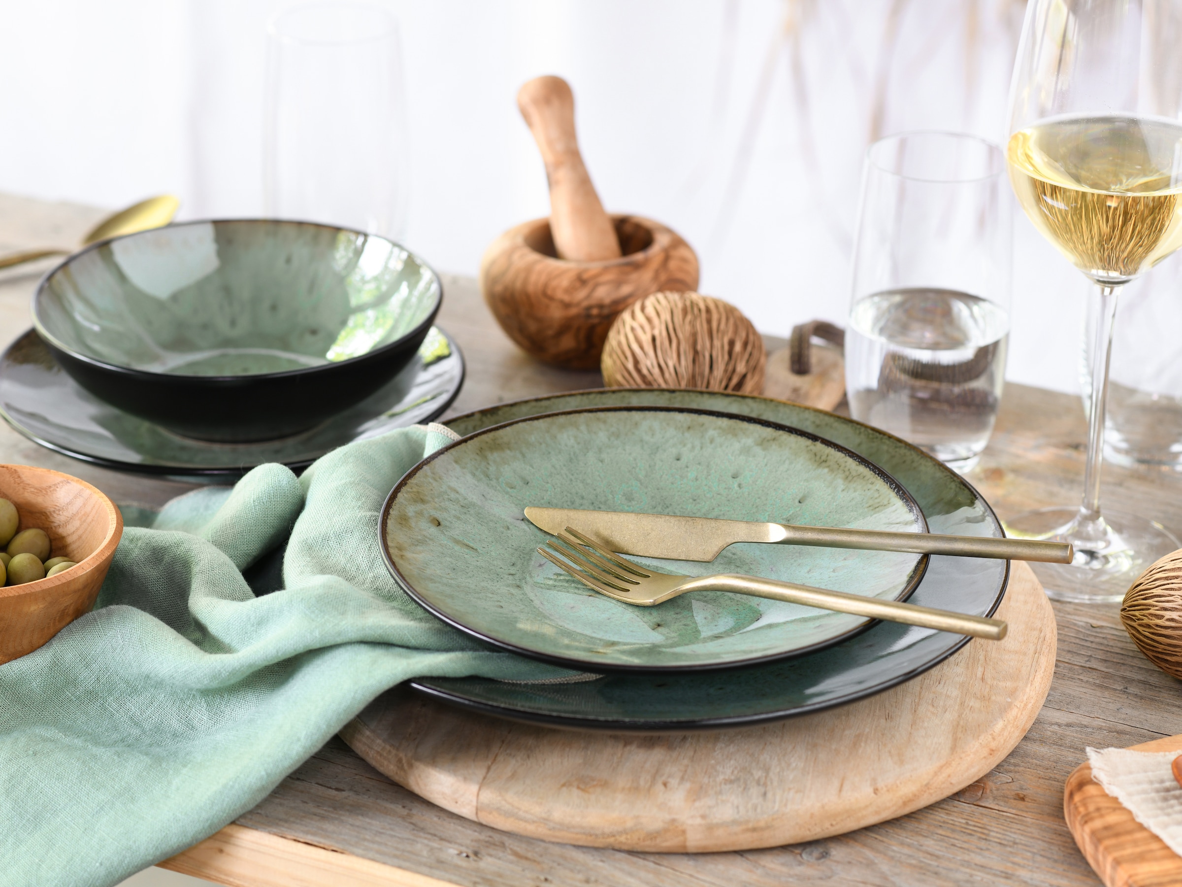 CreaTable Teller-Set »Jawa, Teller Set 18-tlg« Reaktivglasur