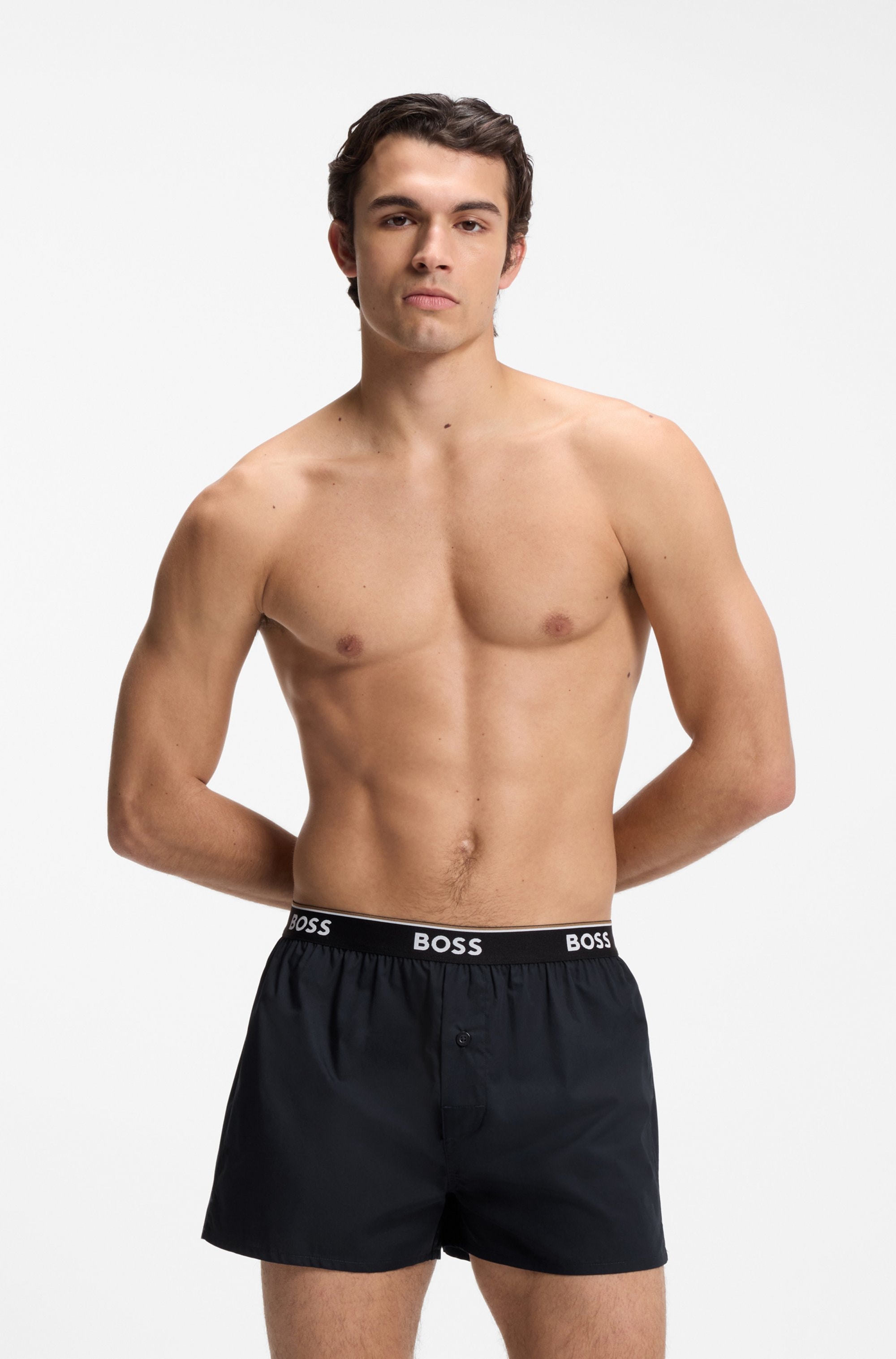 BOSS Pyjamashorts  aus Baumwolle, elastischer Bund