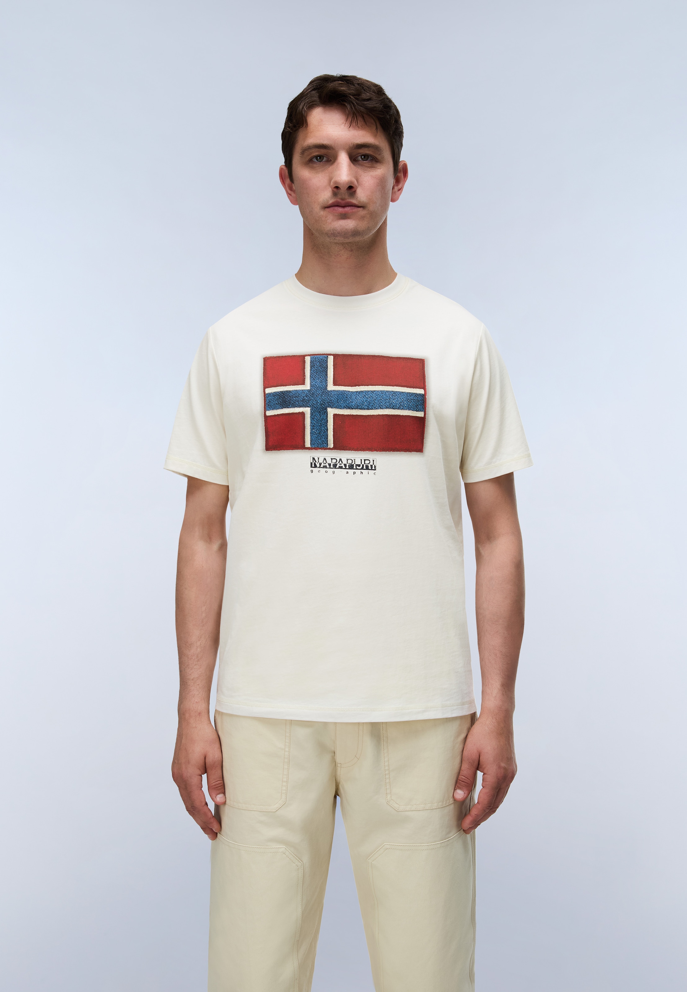 Napapijri T-Shirt »S-FLAG TIKI SS BLACK BEAUTY« mit Rundhalsausschnitt, aus Baumwolle, T-Shirt-Schnitt, normale Länge