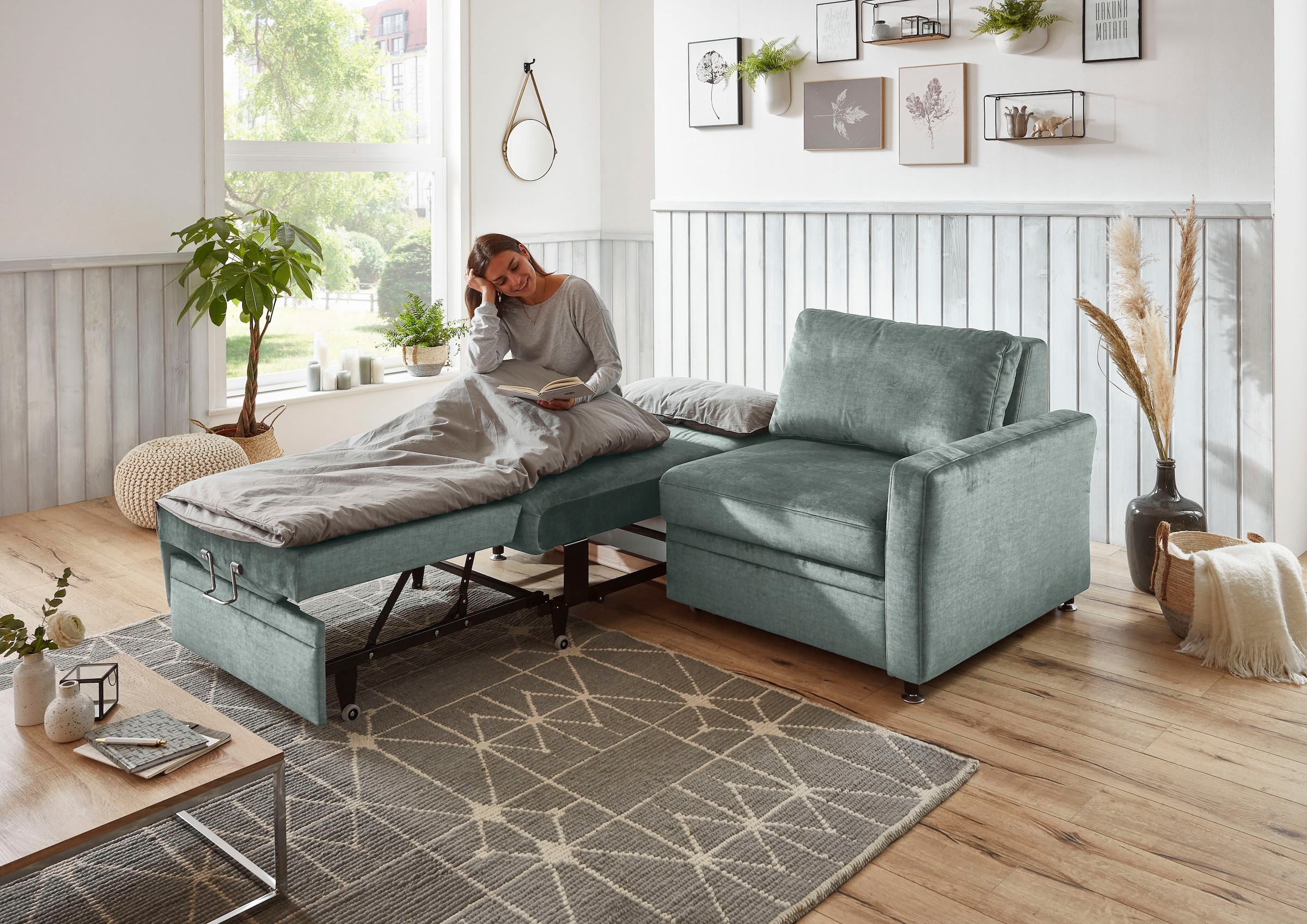 Die PlanBar Schlafsofa »MP-PD19021«, mit Längsschläferfunktion 80 bzw. 160x210 cm