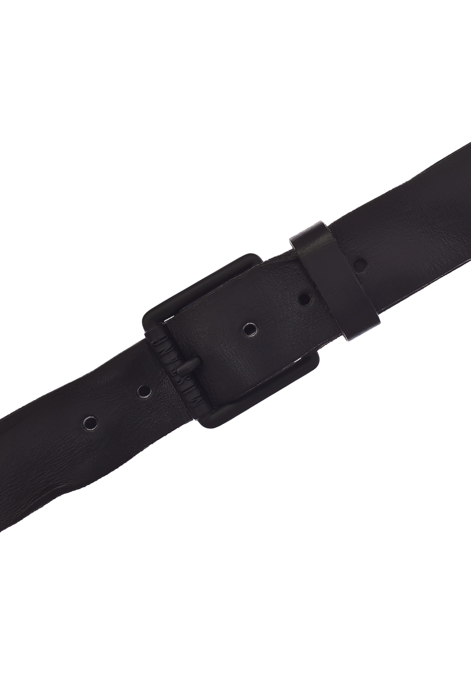 MUSTANG Ledergürtel, gefinishtes Vollleder in Used-Optik, geschwärzte Schnalle, 4 cm
