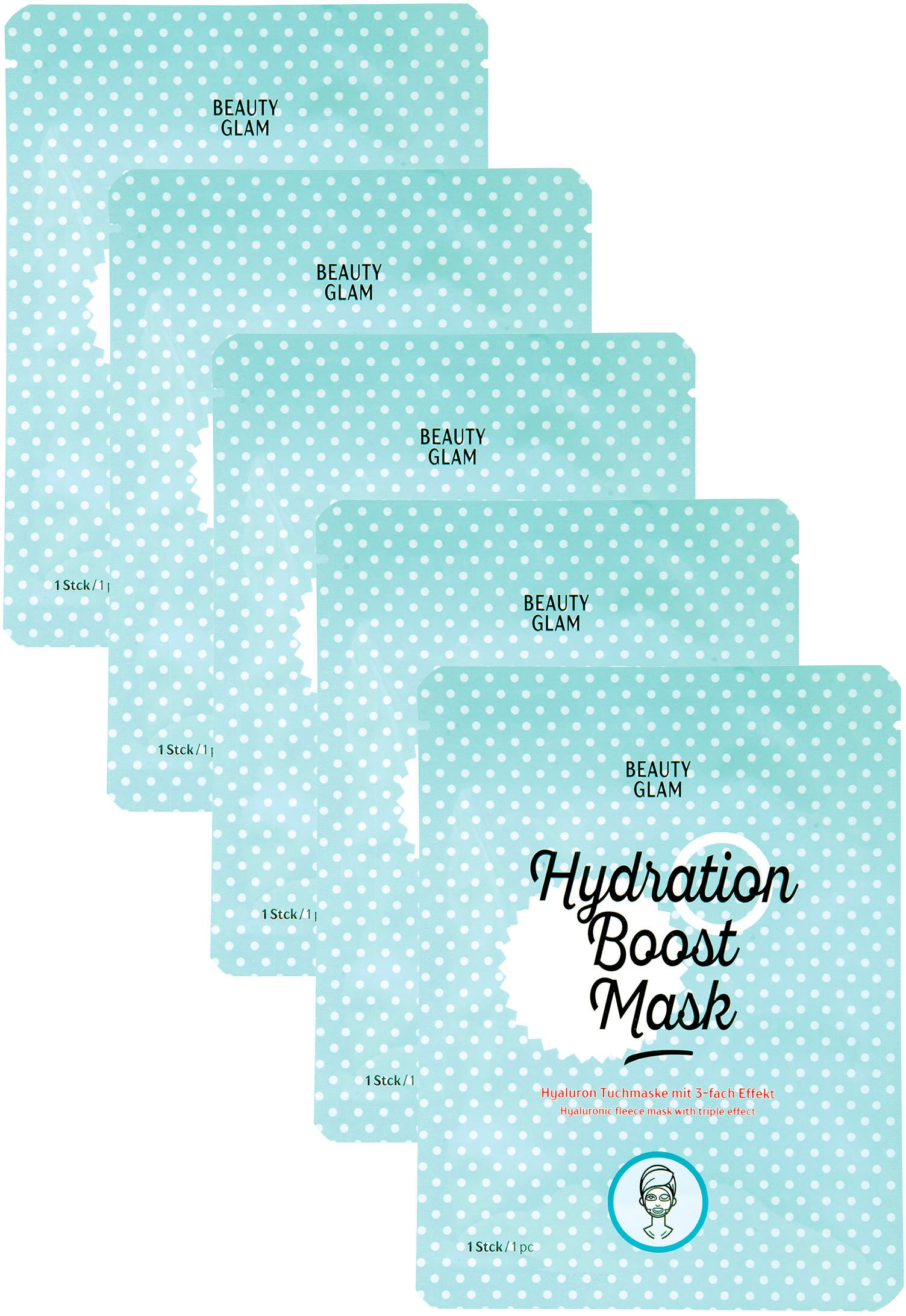 BEAUTY GLAM Gesichtsmasken-Set »Hydration Boost Mask«, (5 tlg