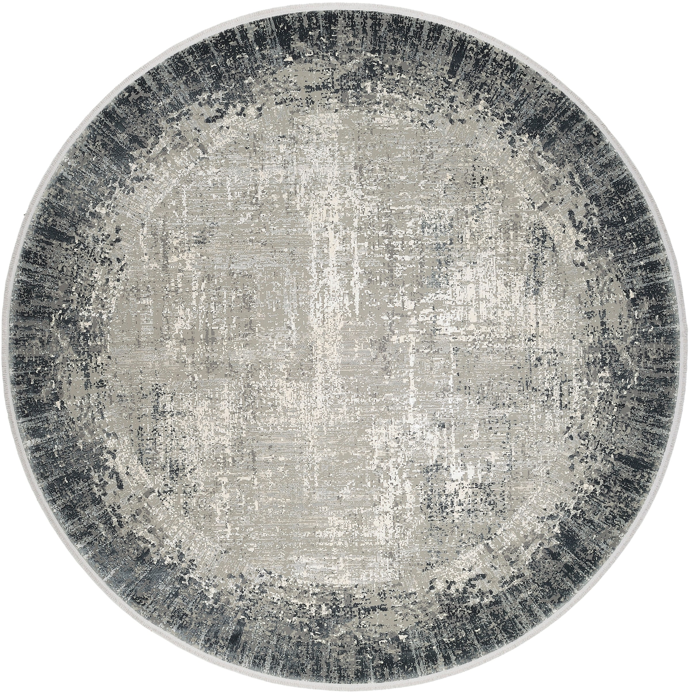 WK WOHNEN Teppich »BORDER« rund 8 mm Höhe hochwertiger Viskoseanteil, samtweiche Oberfläche mit 3 D Effekt