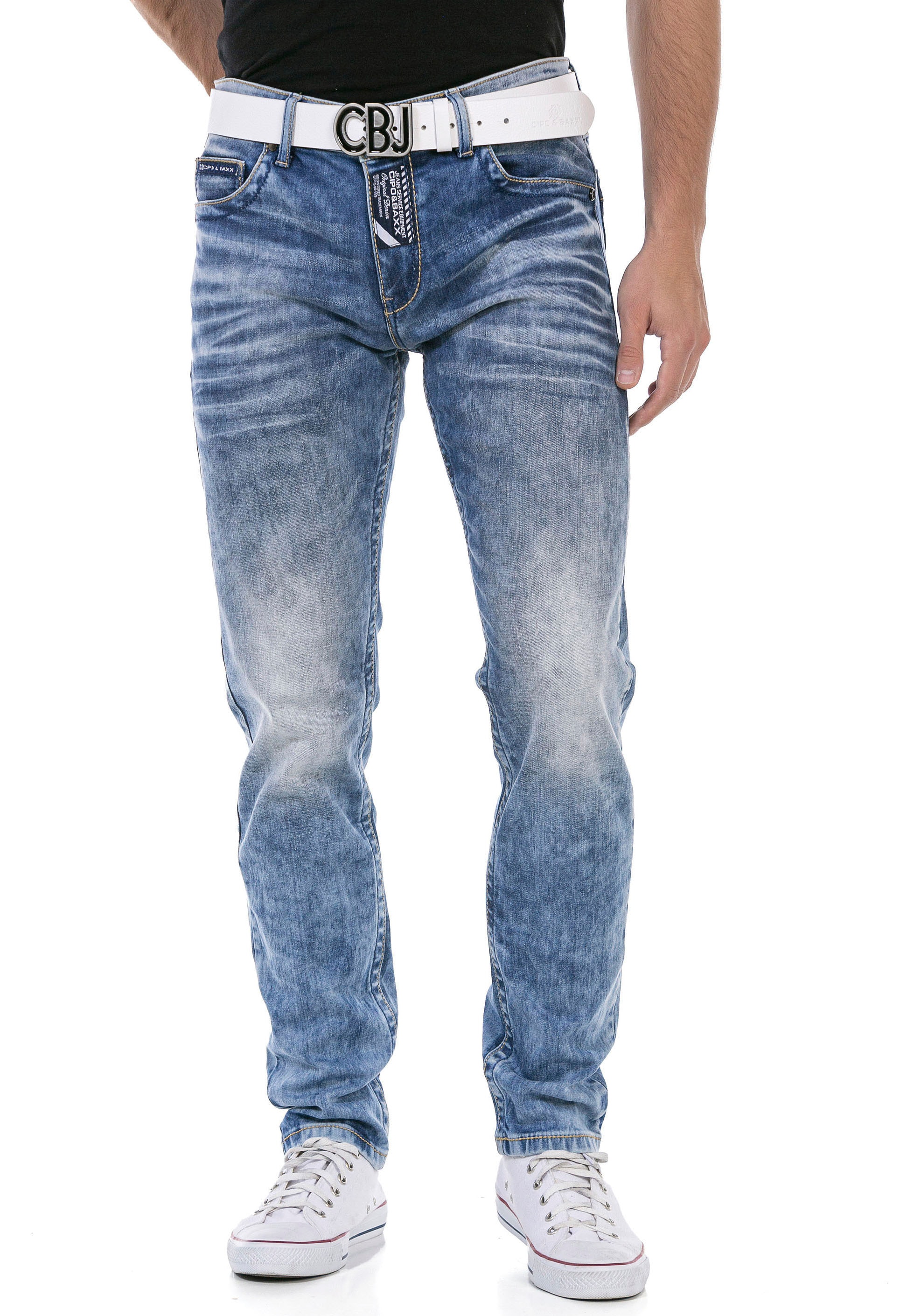 Cipo & Baxx Regular-fit-Jeans mit markanter Waschung