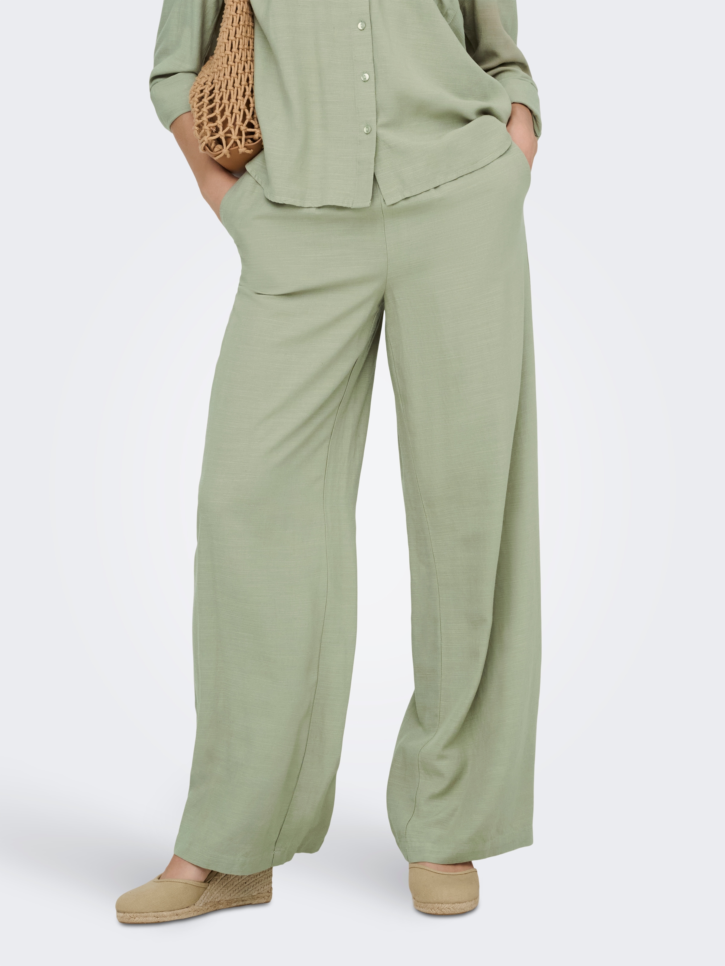 JDY Schlupfhose »JDYCAYA LINEN MW PANT WVN DIA«  Sommerhose mit Leinen