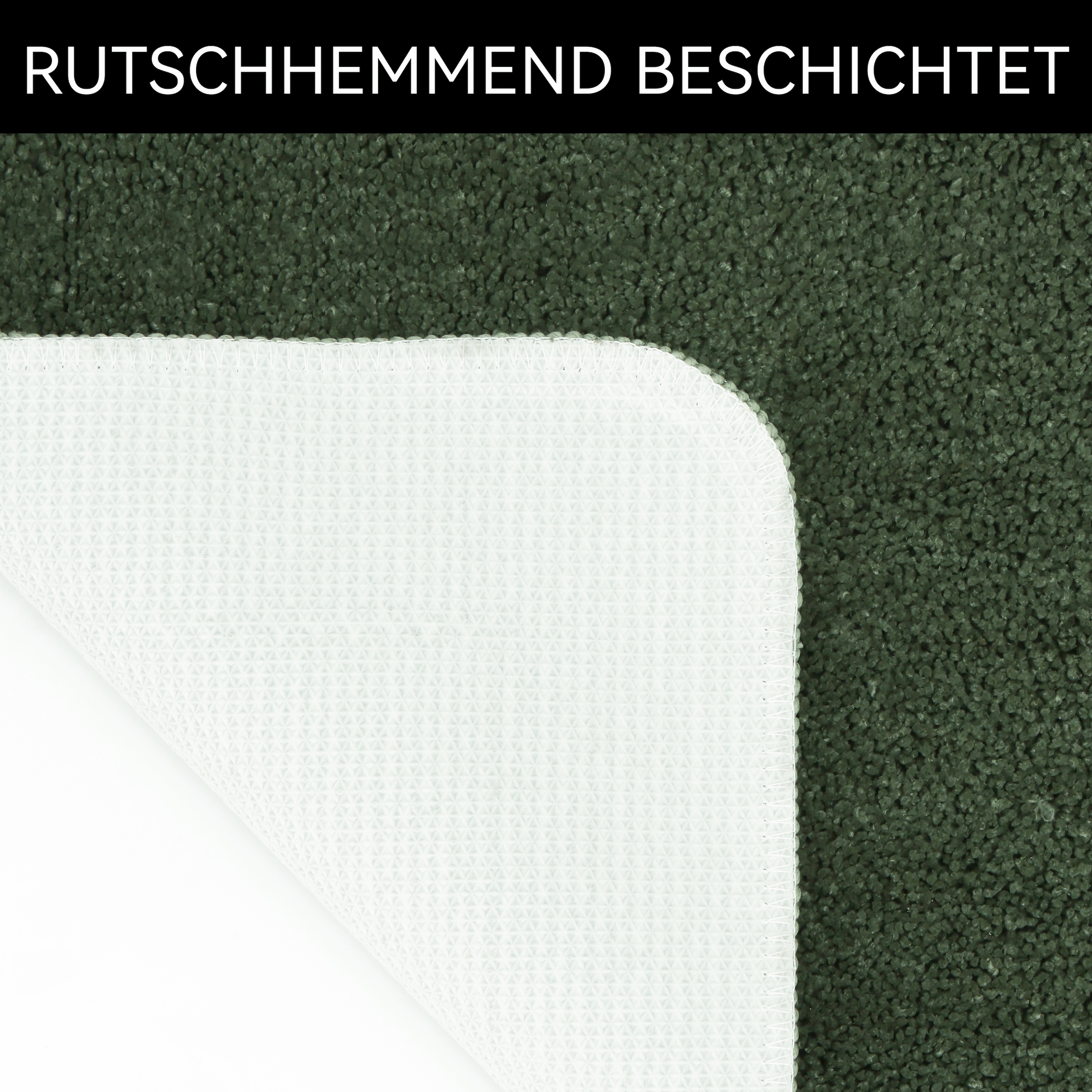 OTTO home Badematte »Sanremo mit Rahmen, Badvorleger, Badezimmer, sehr weich, Hoch-Tief« Höhe 25 mm rutschhemmend beschichtet fußbodenheizungsgeeignet | schnell trocknend Badteppich, unifarben, rechteckig und als 3-tlg. Set erhältlich