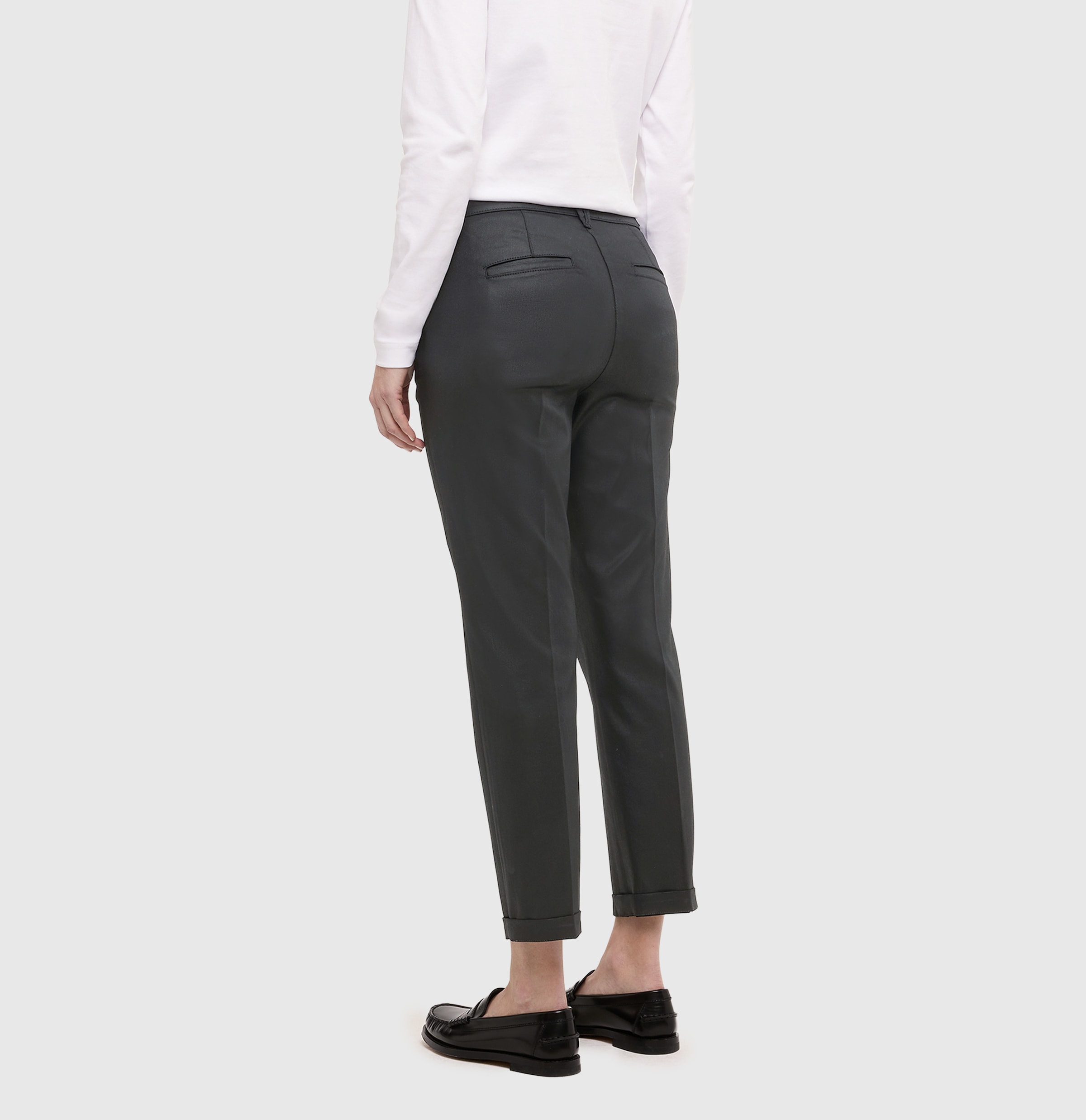 MAC Chinohose »CHINO turn up«  Leder-Optik