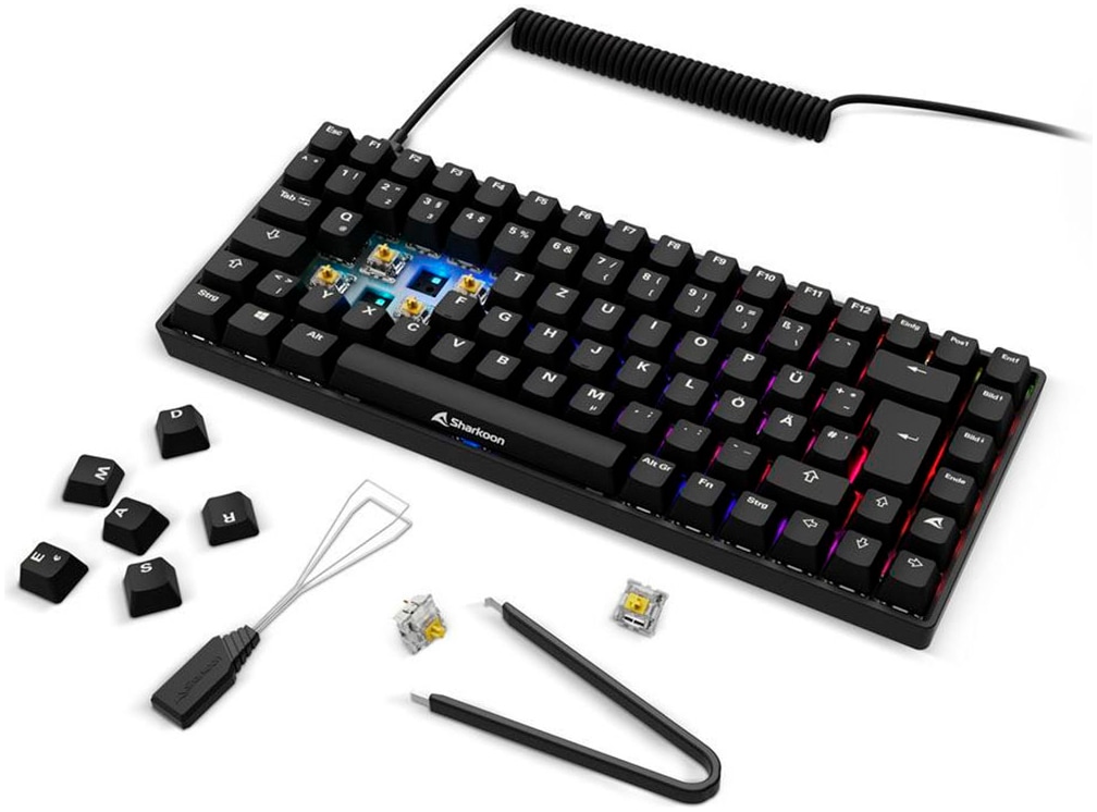 Sharkoon Gaming-Tastatur »SKILLER SGK50 S3«, (Fn-Tasten-Licht-Bewegungs-Sensor-Makrotasten-Profil-Speicher-USB-Anschluss-Gaming-Modus)