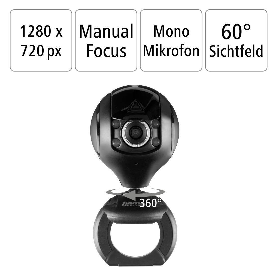 Hama Webcam »Webcam HD Qualität für Videotelefonie / Gespräche«, HD