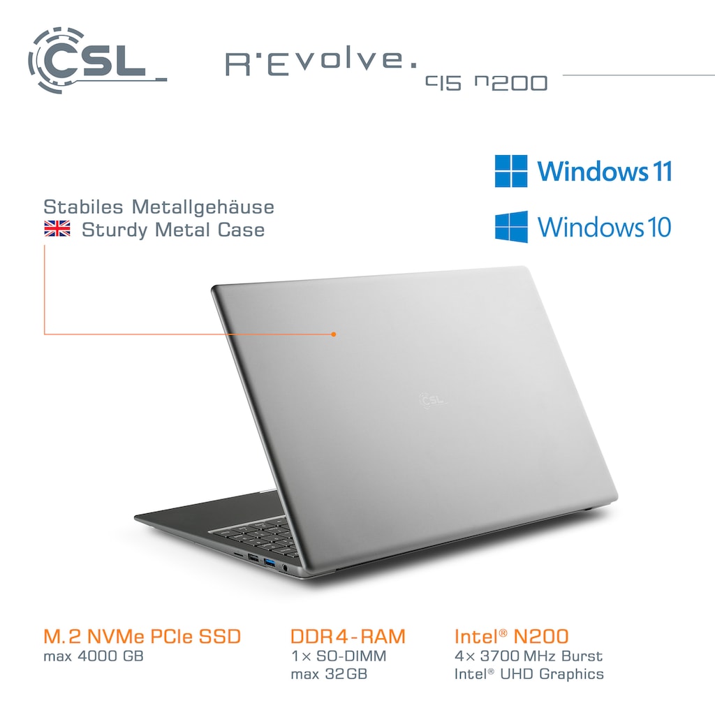 CSL Notebook »R'Evolve C15 v3«, 39,6 cm, / 15,6 Zoll, 1000 GB SSD