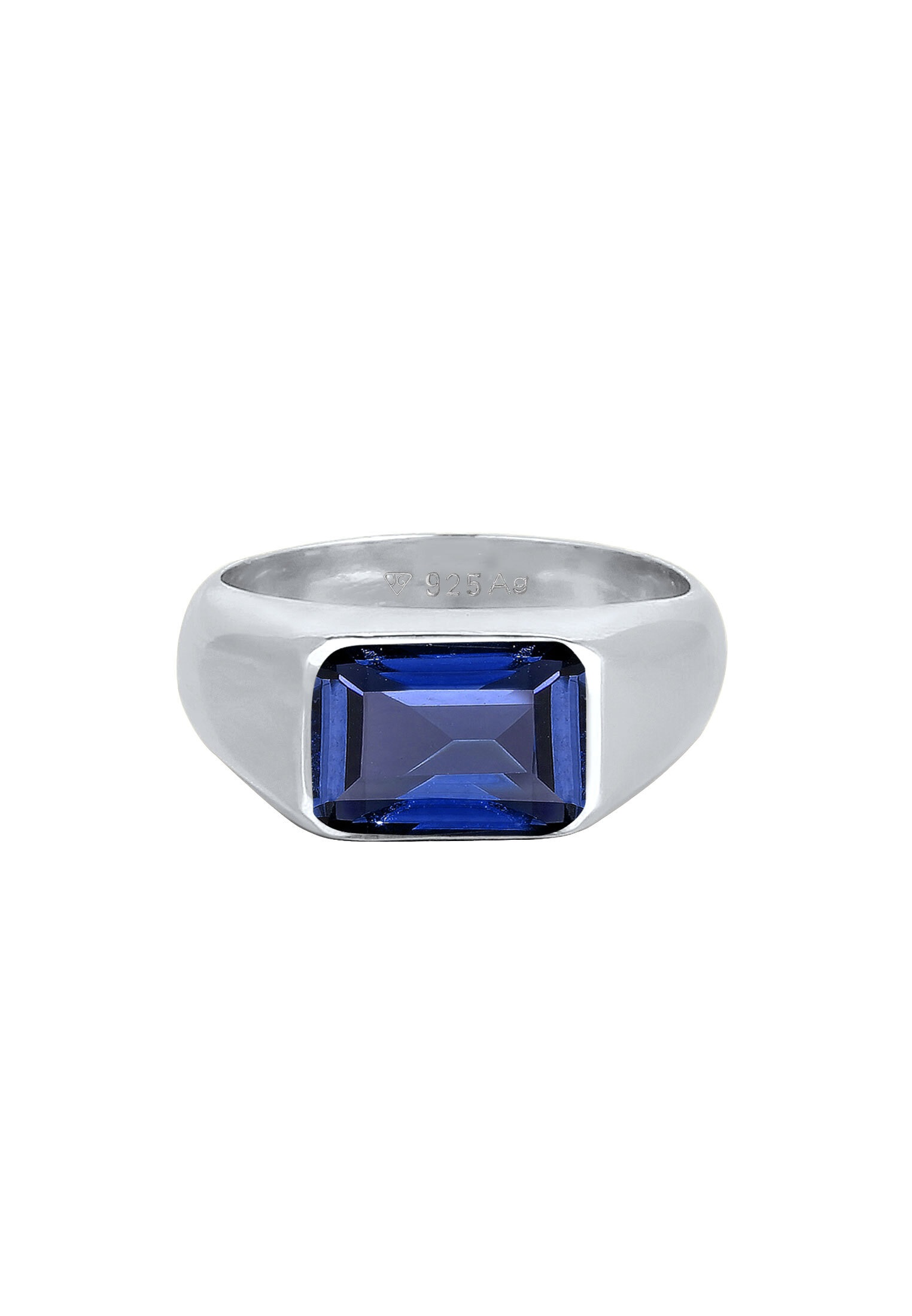 Elli Premium Siegelring »Ring Siegelring Saphir Dunkelblau 925 Sterling Silber«
