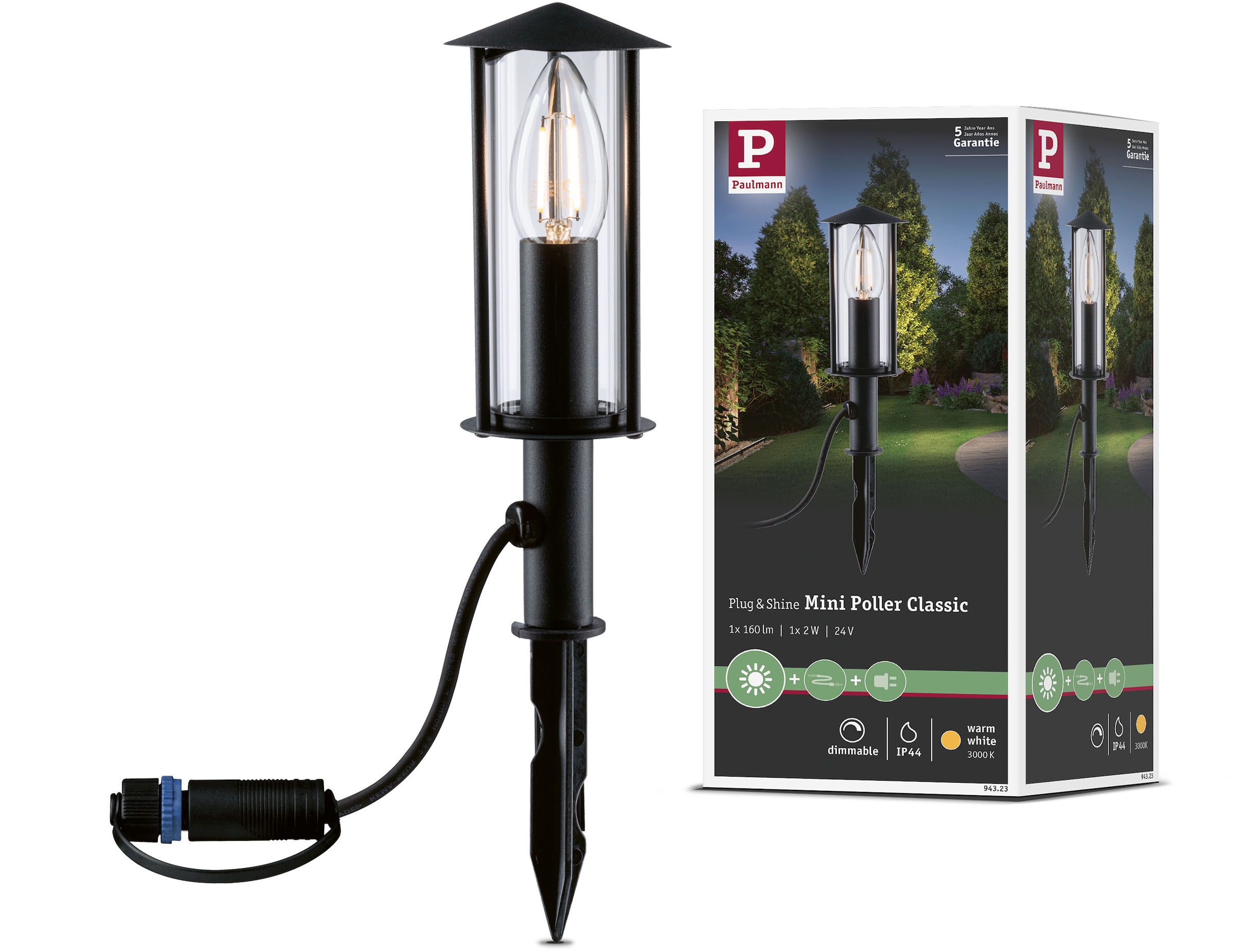 LED Gartenleuchte »Poller«, 1 flammig, Leuchtmittel E14 | LED wechselbar, E14, IP44 2W...