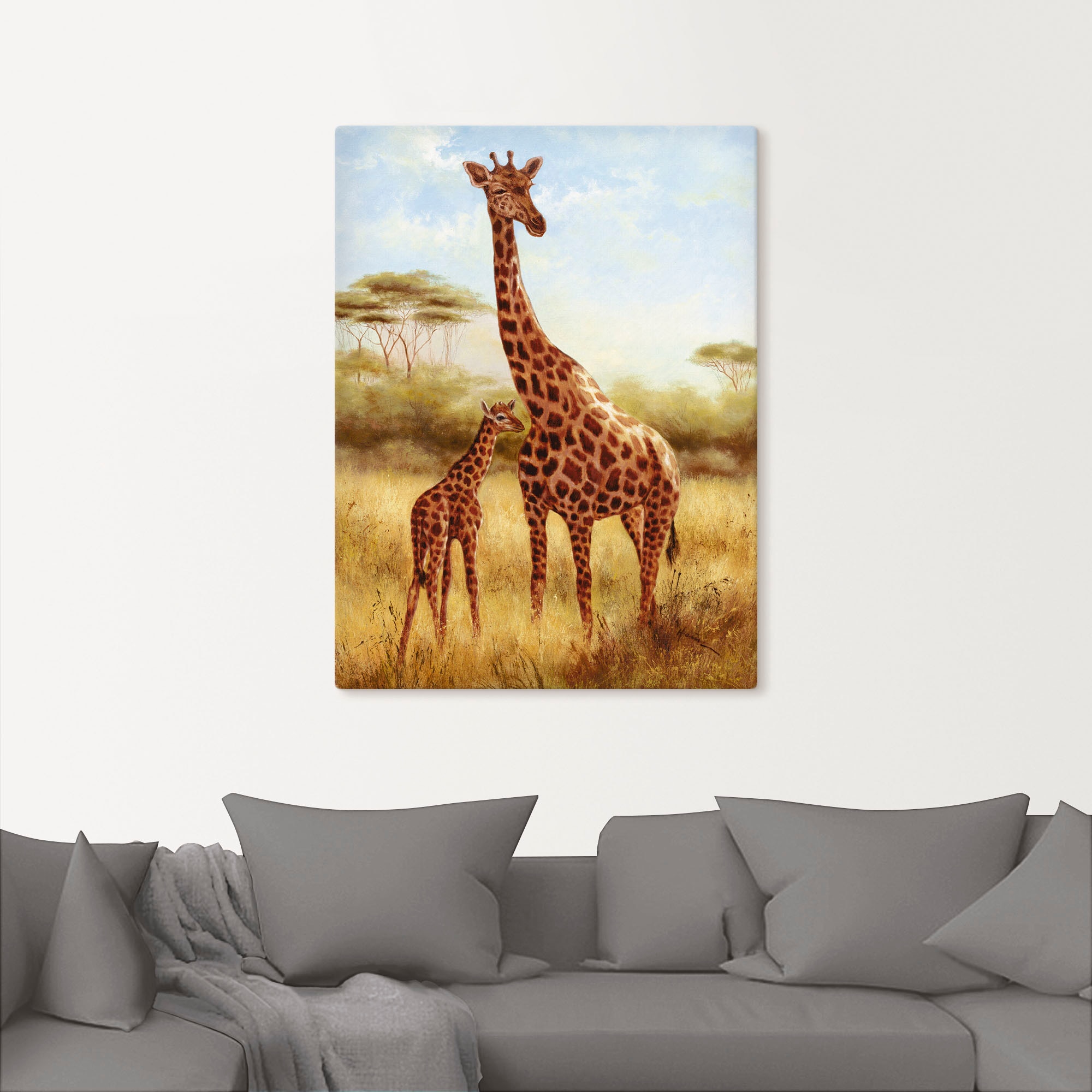 Artland Leinwandbild »Giraffe« Wildtiere 1 Stk. tlg. auf Holzrahmen gespannt