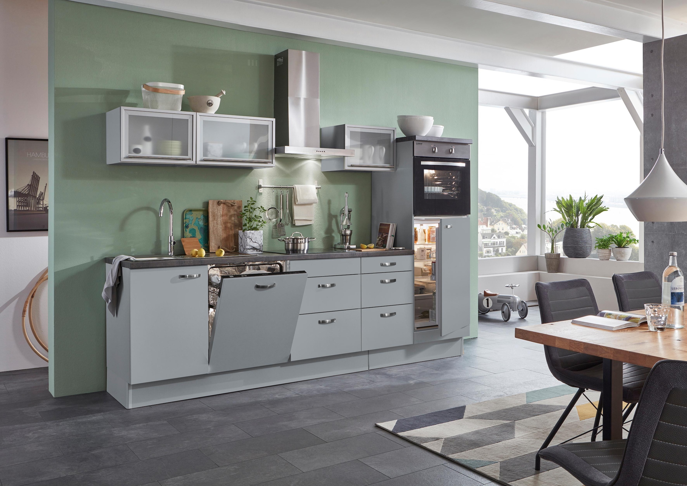 OPTIFIT Küchenzeile »Cara«, mit Vollauszügen cm Breite Raten Soft-Close-Funktion, bestellen und 280 auf