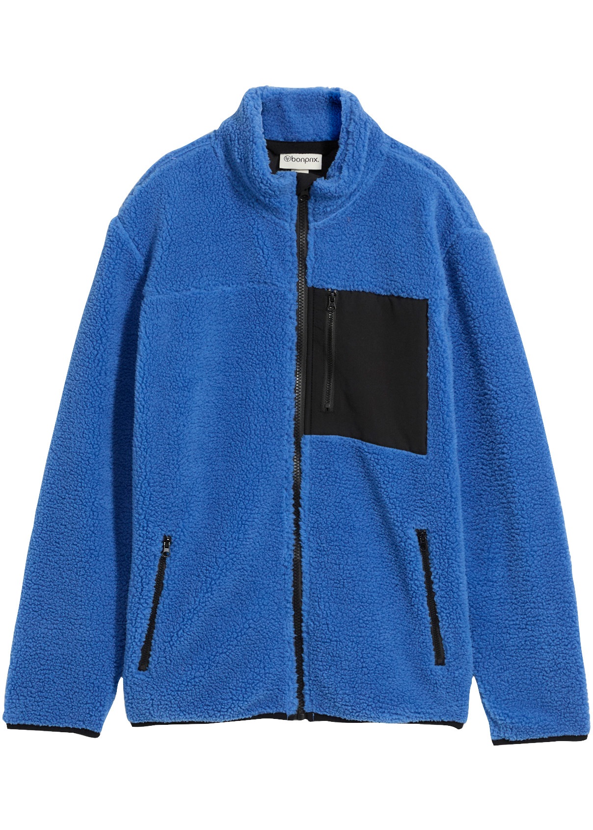 bonprix Fleecejacke für Jungen, mit Kontrastdetails, aus Teddy-Fleece