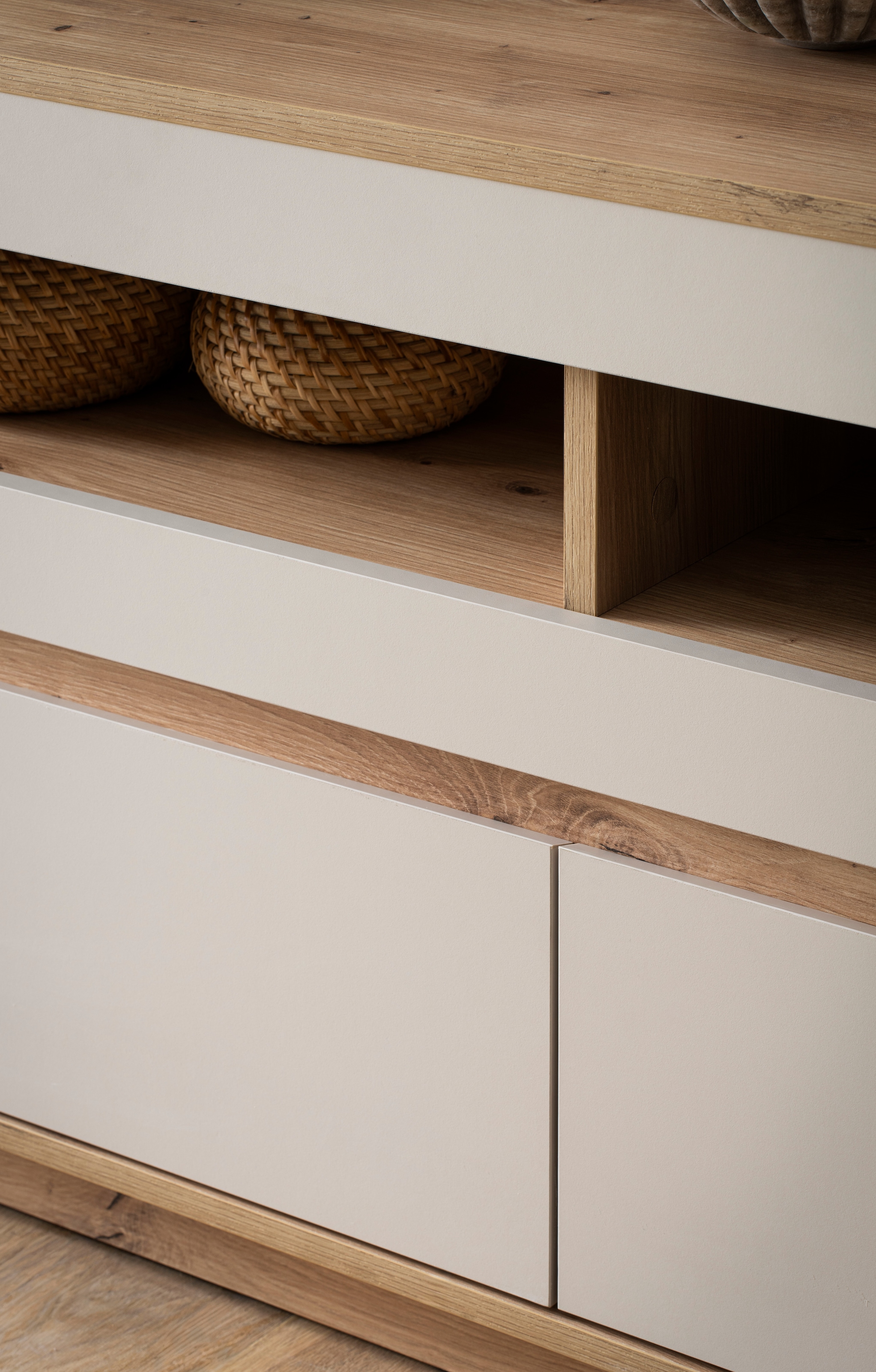 Home affaire Wohnwand »Sonora, moderne Anbauwand, Komplettset in Kaschmir/Eiche« Komplett-Set, 3 Stk. tlg.