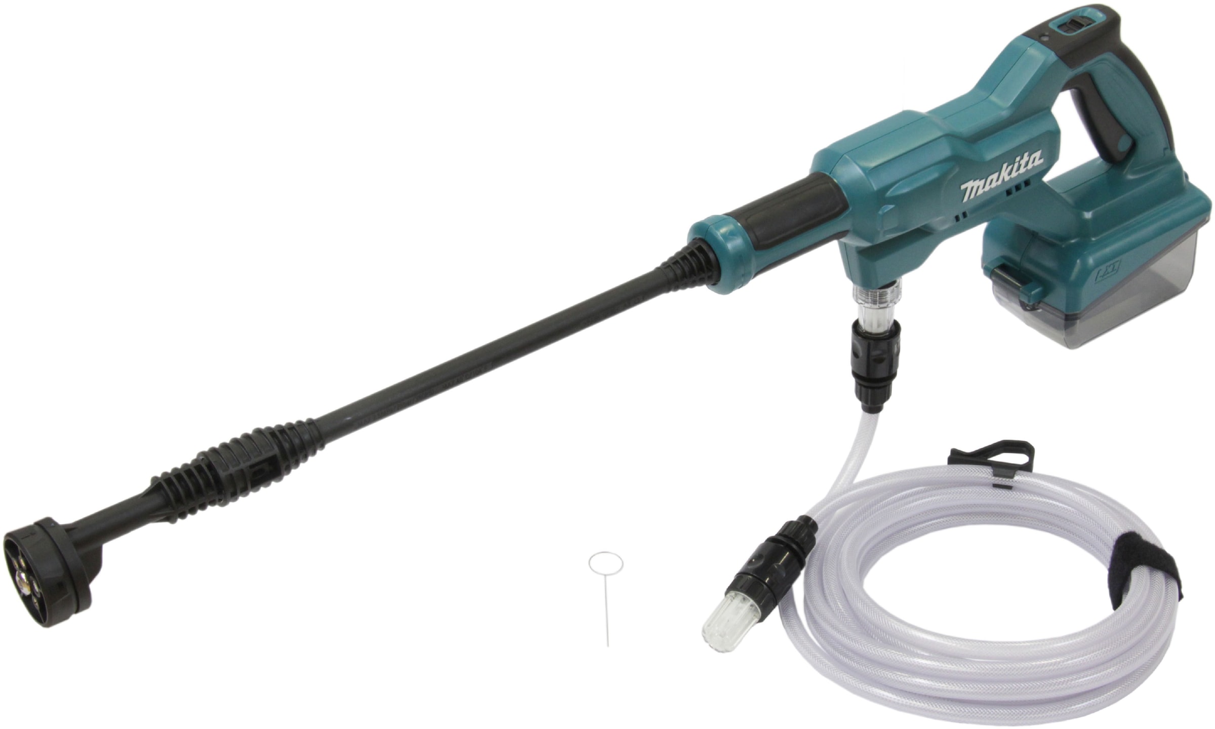 Makita Akku-Druckreiniger »»DHW180««, (Leichter handgeführter Druckreiniger mit 8 oder 24 Bar Arbeitsdruck), 24 bar, 318 l/h, Edelstahl, 18V, Ohne Akku
