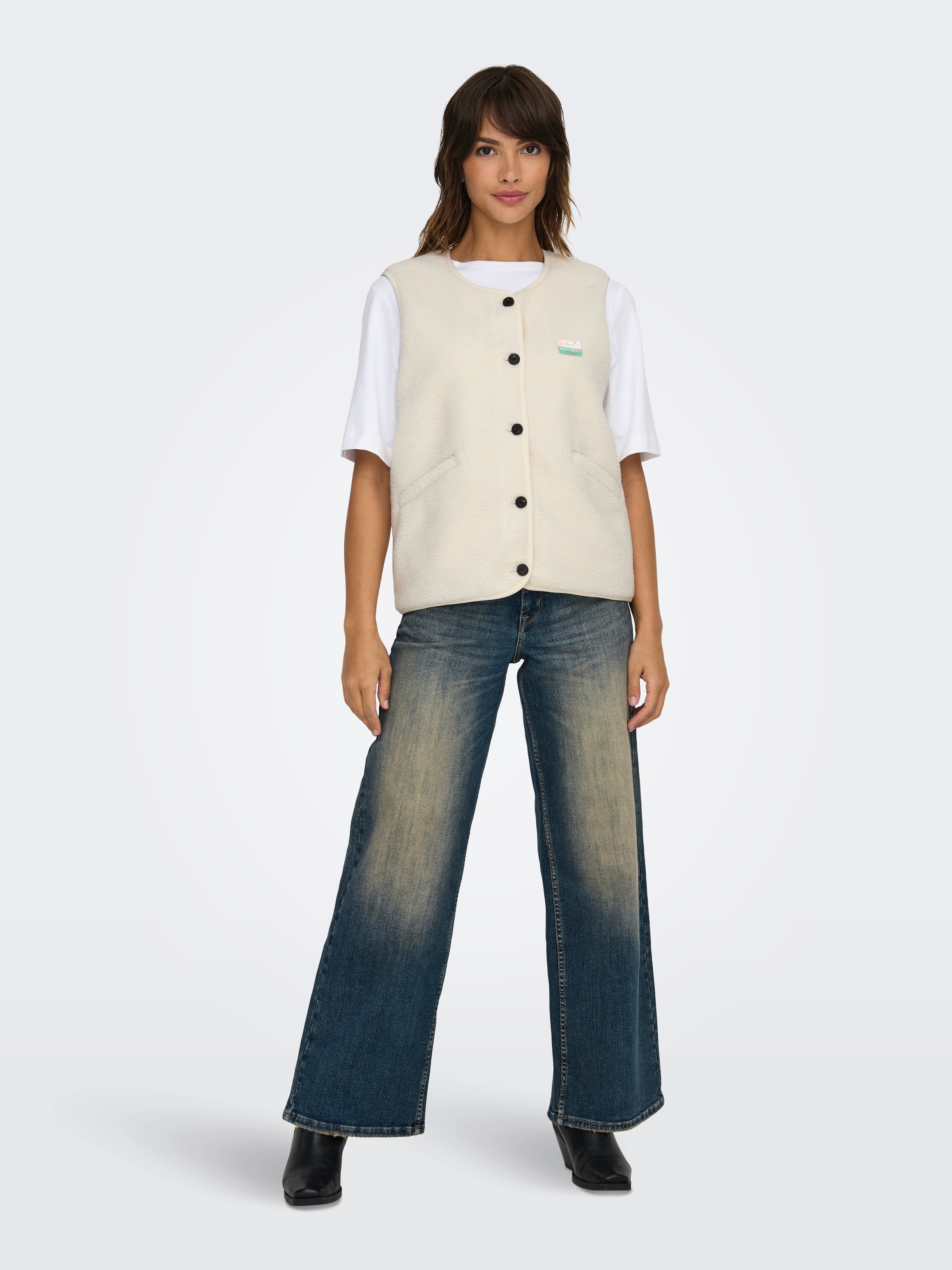 ONLY »ONLBABY LIFE TEDDY VEST PNT CS« Kunstfaser