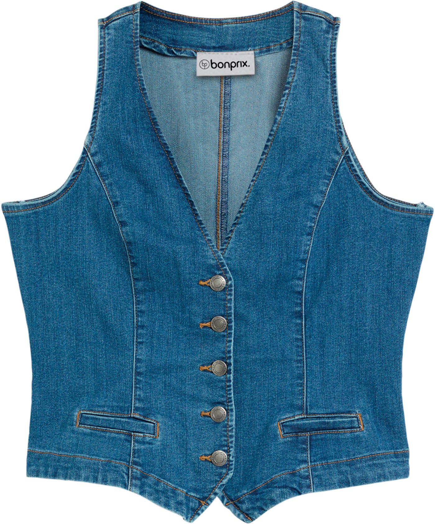 bonprix Jeansweste »Stretch-Jeansweste« aus Baumwollmischung, taillierte Passform, mit Knopfleiste