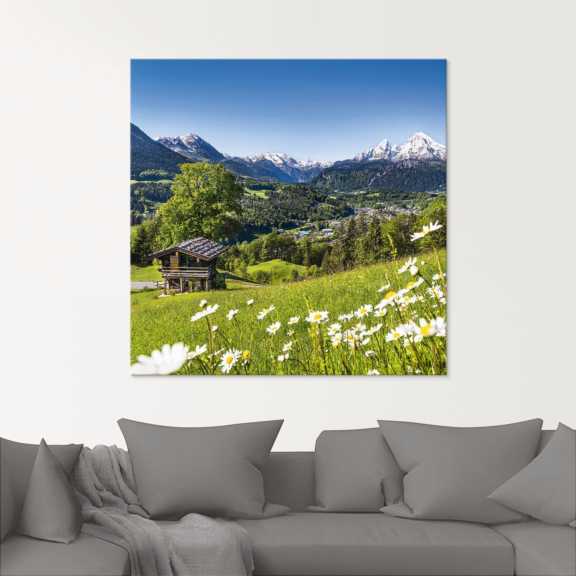 Artland Glasbild »Landschaft in den Bayerischen Alpen« Berge 1 Stk. tlg. in verschiedenen Größen