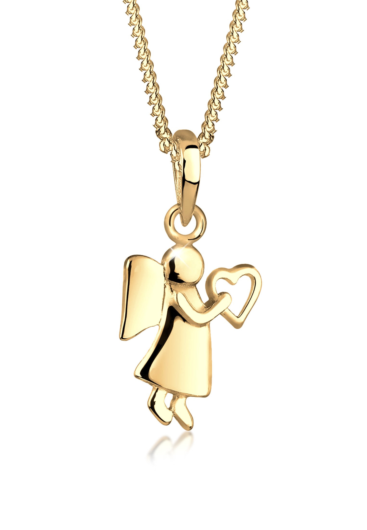Elli Kette mit Anhänger »Halskette Engel Herz Glücksbringer Symbol Schmuck Geschenk 925 Silber«
