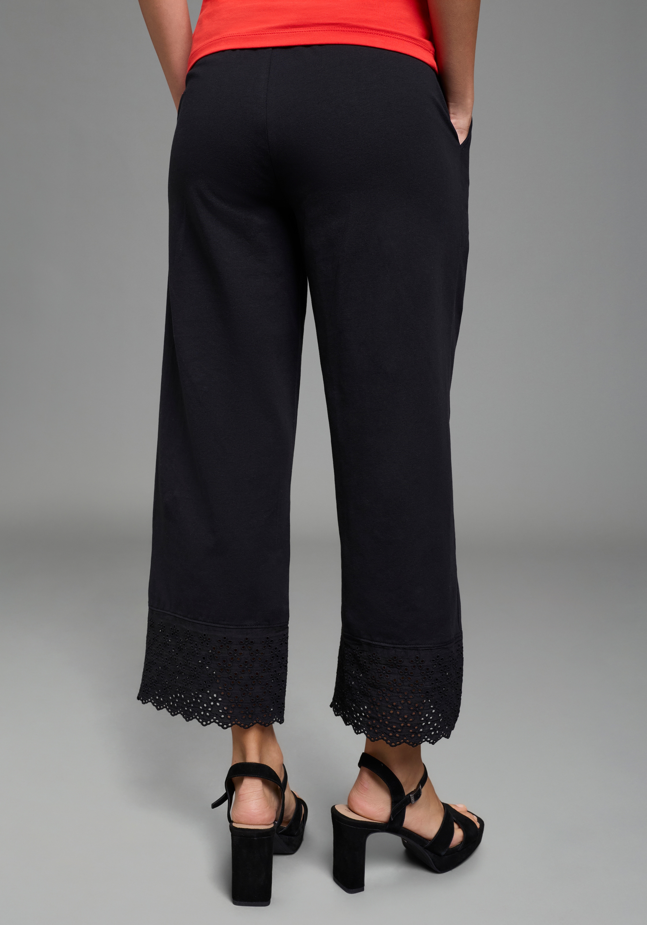 Laura Scott Culotte  wadenlange Schnittform, weite Beinform, aus Baumwolle und Elasthan