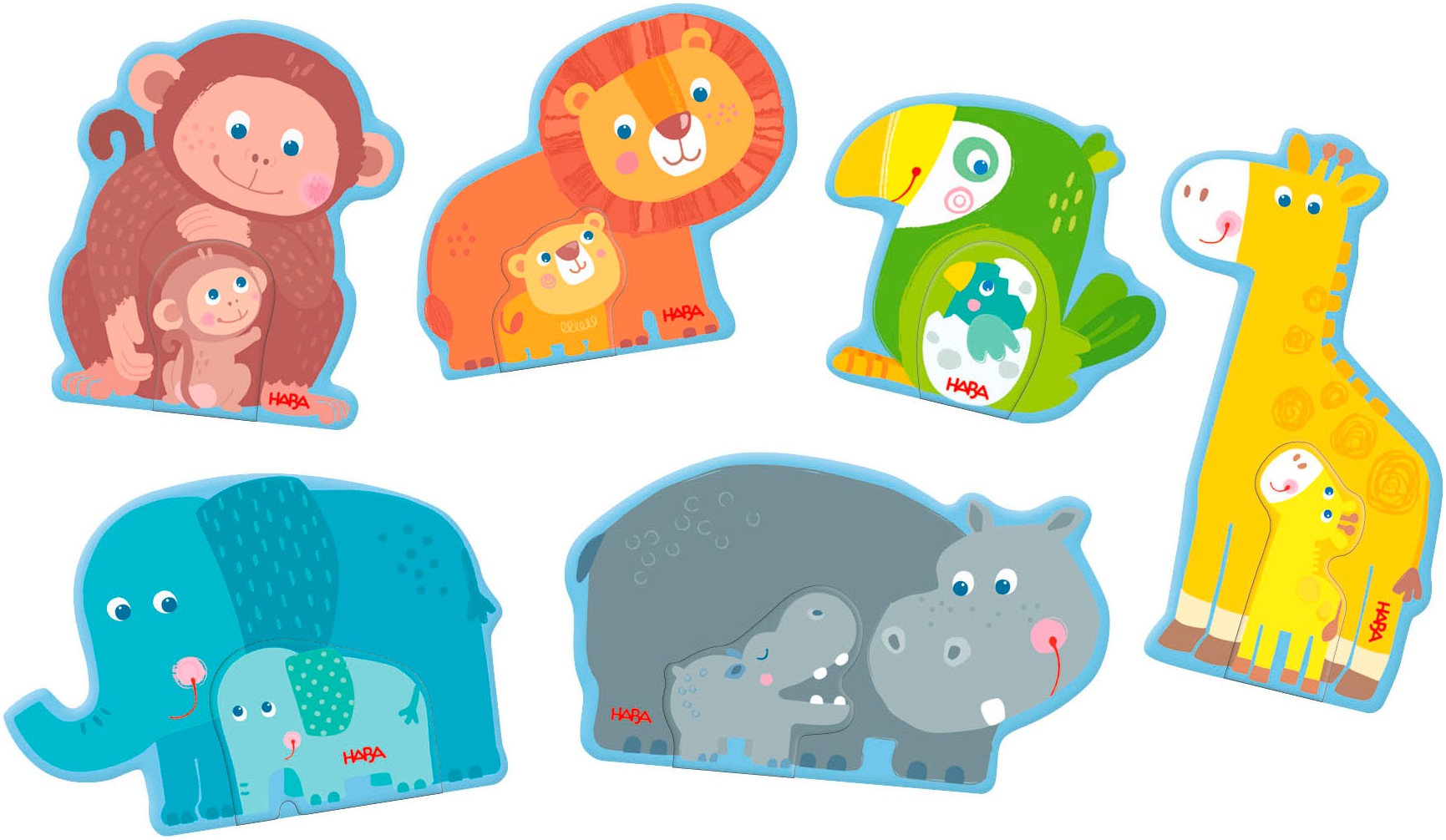 Haba Puzzle »6 erste Puzzles Tierfamilie«