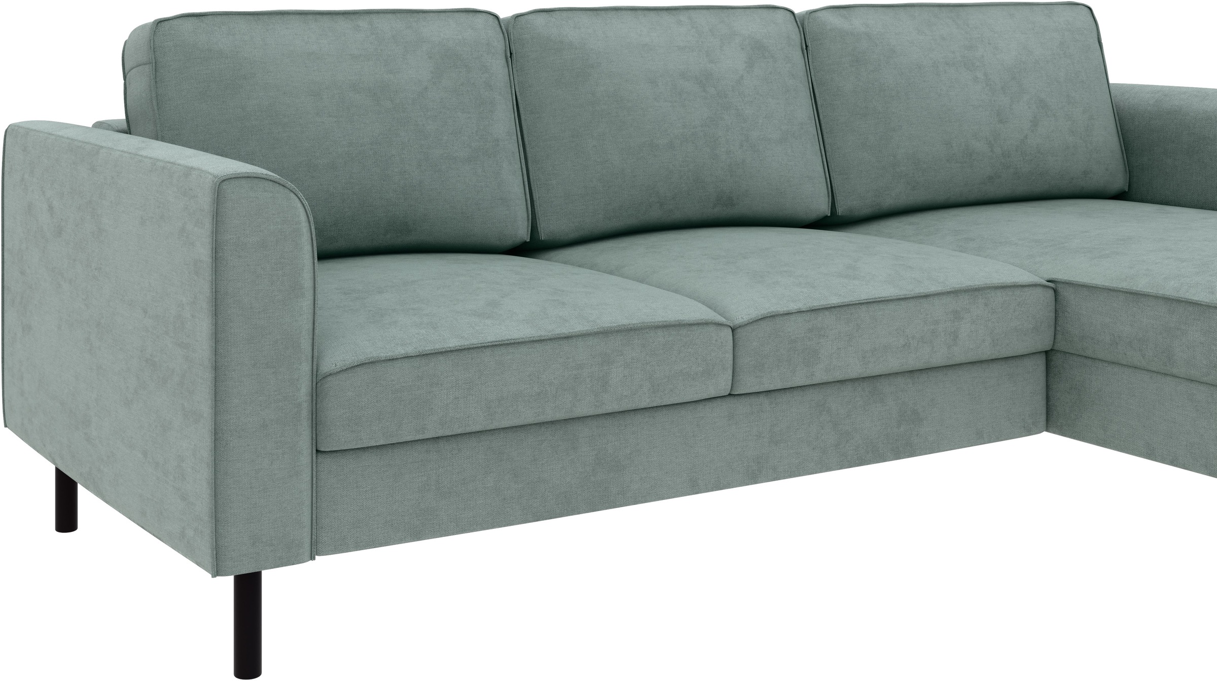 Home affaire Ecksofa »Booster II, whlw. mit Schlaffunktion & Bettkasten, Fuß schwarz« Recamiere beidseitig montierbar, Sofa in L-Form, 232 cm