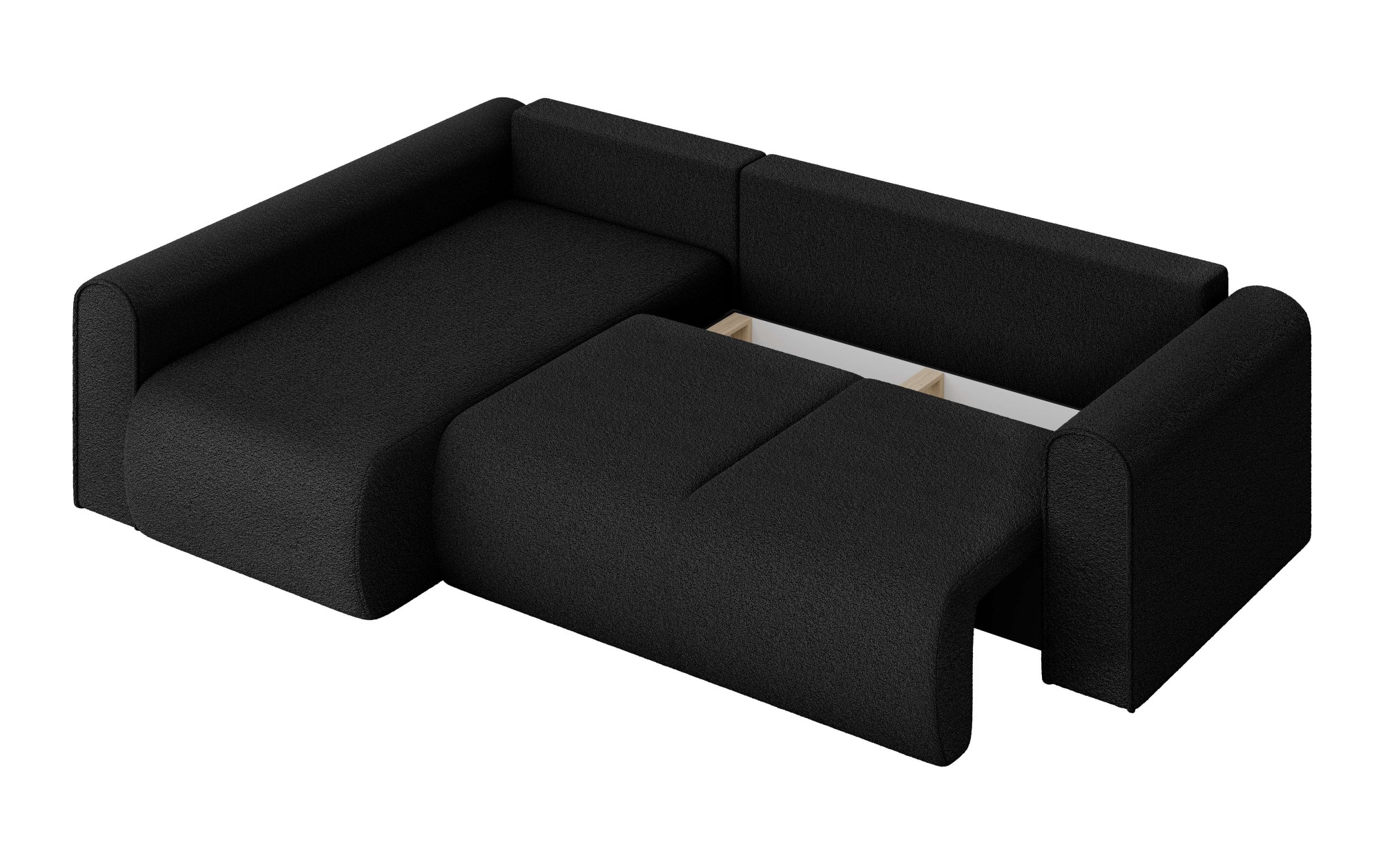 INOSIGN Ecksofa »Ecksofa Zacharia wahlweise mit Bettfunktion, BxTxH 250x166x86 cm«, L-Form mit Wellenunterfederung, Recamiere beidseitig montierbar