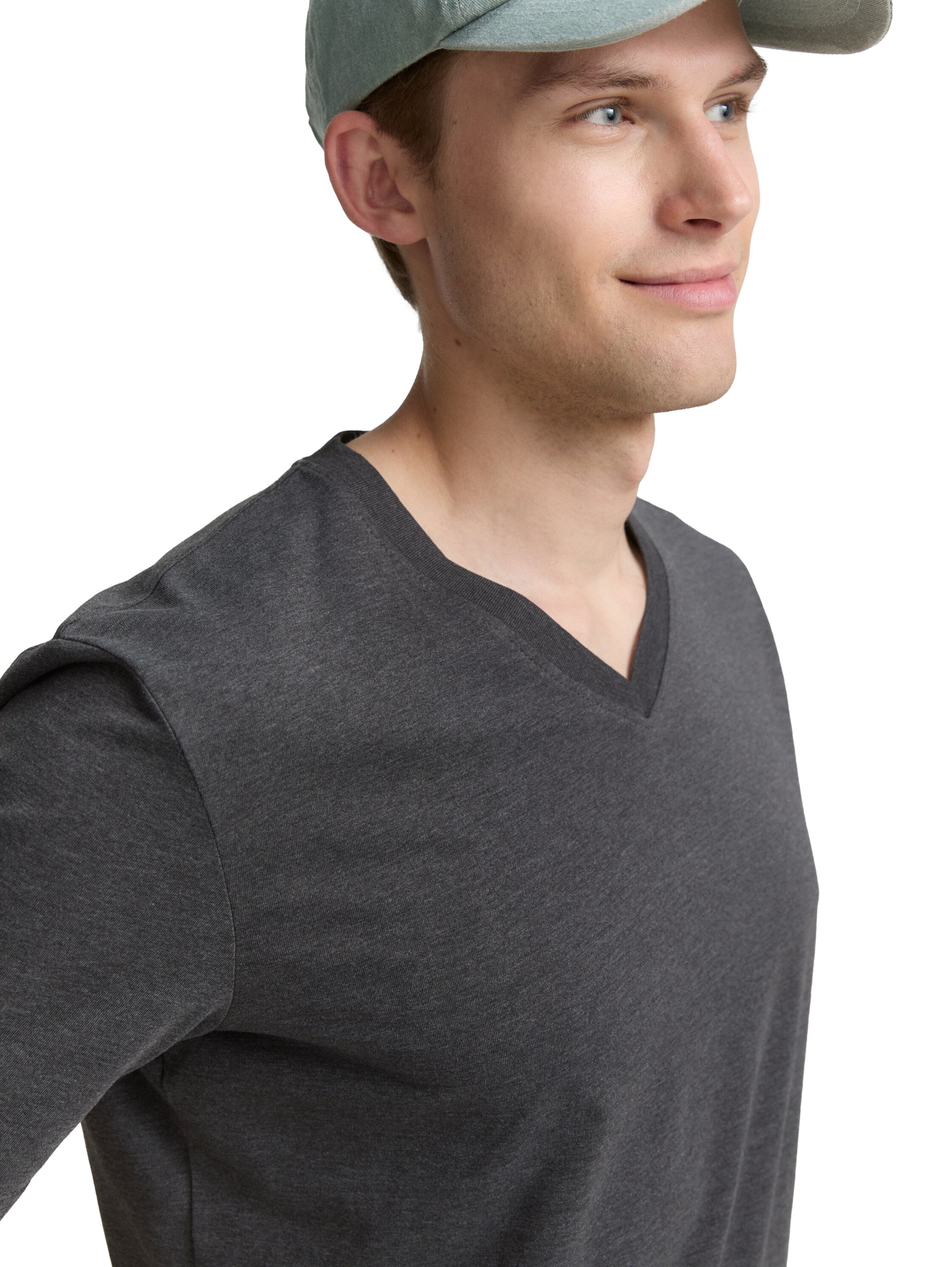 TOM TAILOR T-Shirt Packung, 2 Stk. mit V-Ausschnitt, Doppelpack