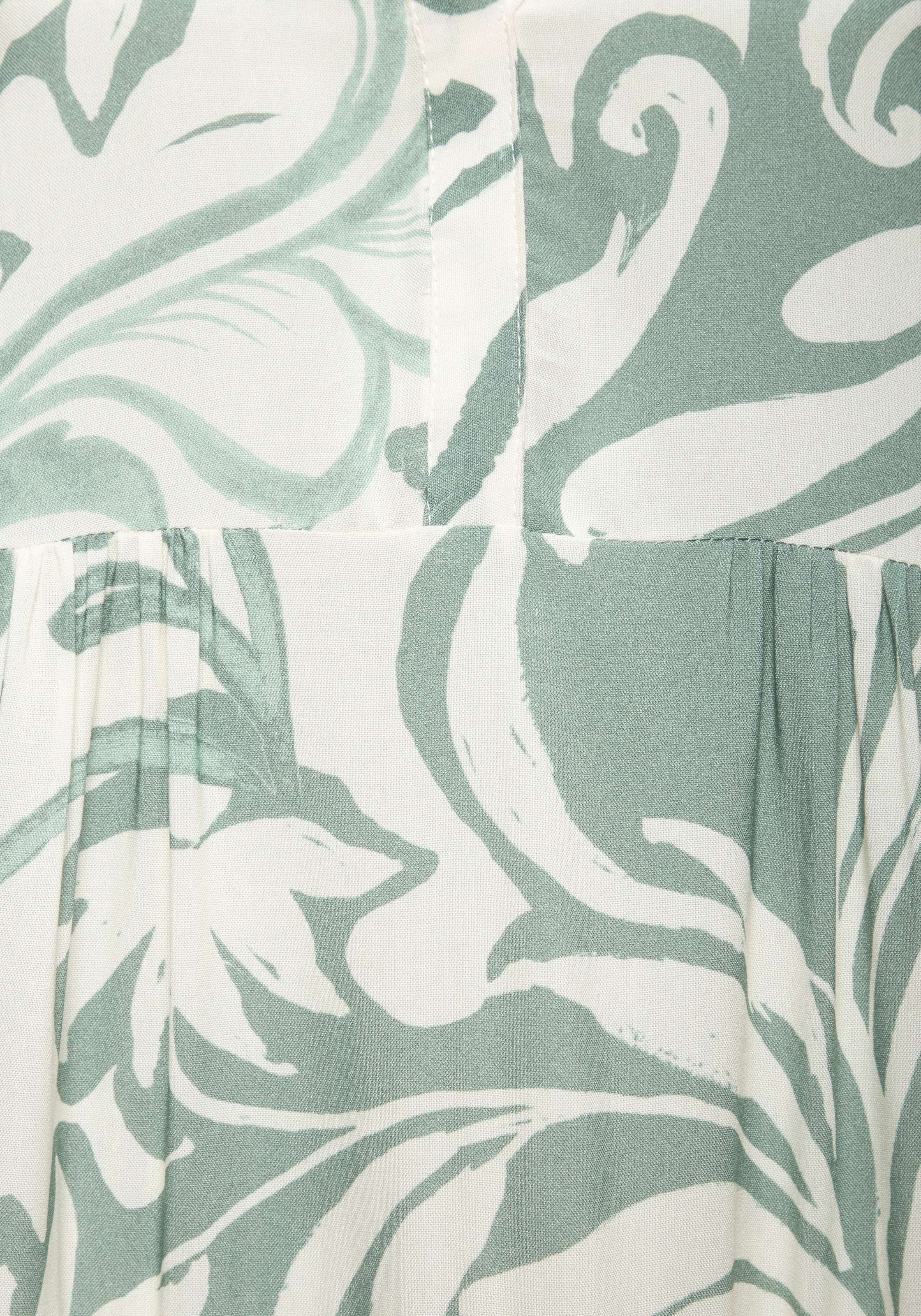 Vivance Tunikakleid »im sommerlichen Boho-Stil mit Volant aus Viskose-Webware« Ohne Taschen luftiges Sommerkleid mit 3/4 Ärmeln, Strandkleid, Longbluse
