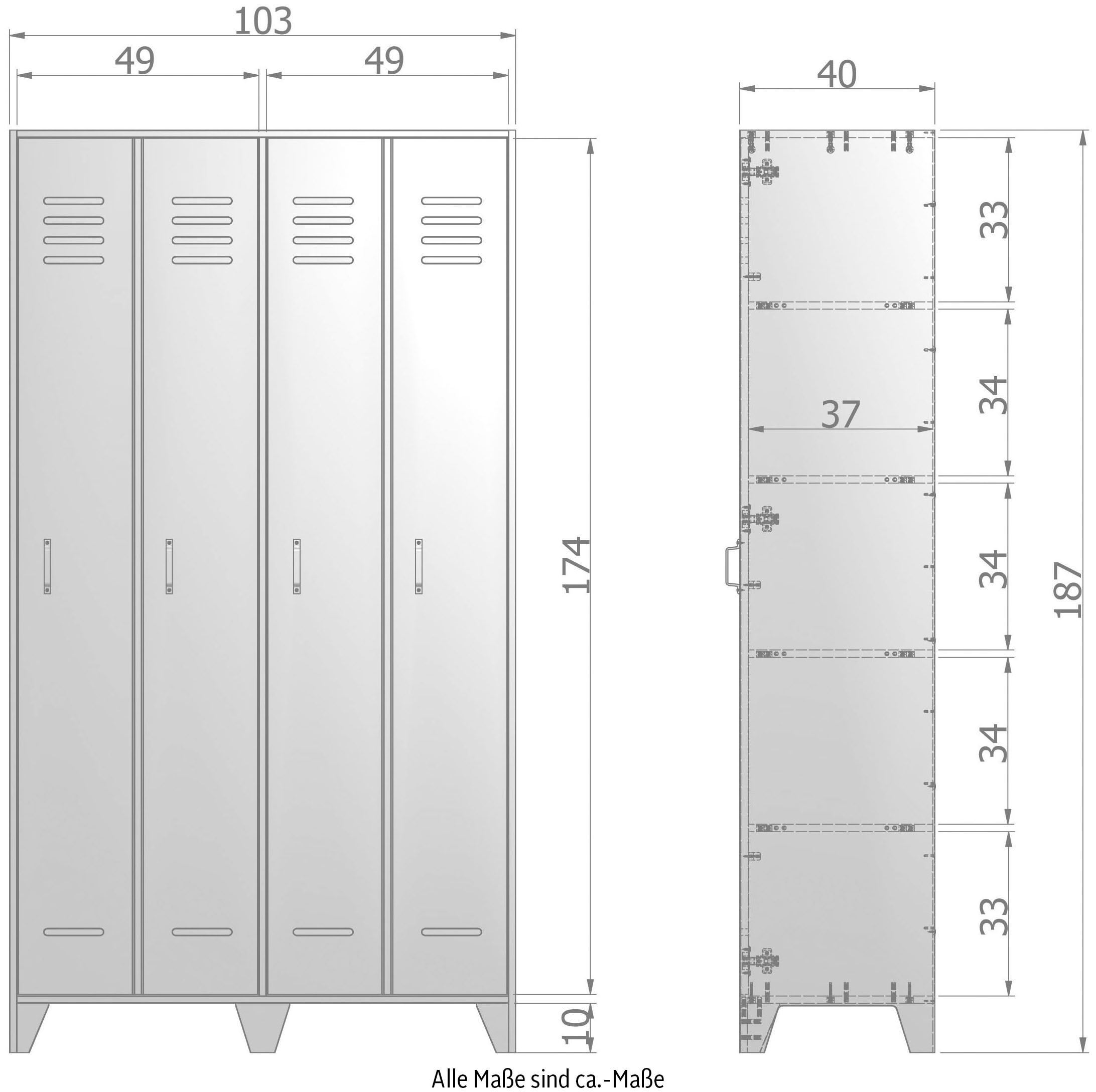 WOOOD Garderobenschrank »Stijn«, H 187 cm x B 103 cm x T 40 cm