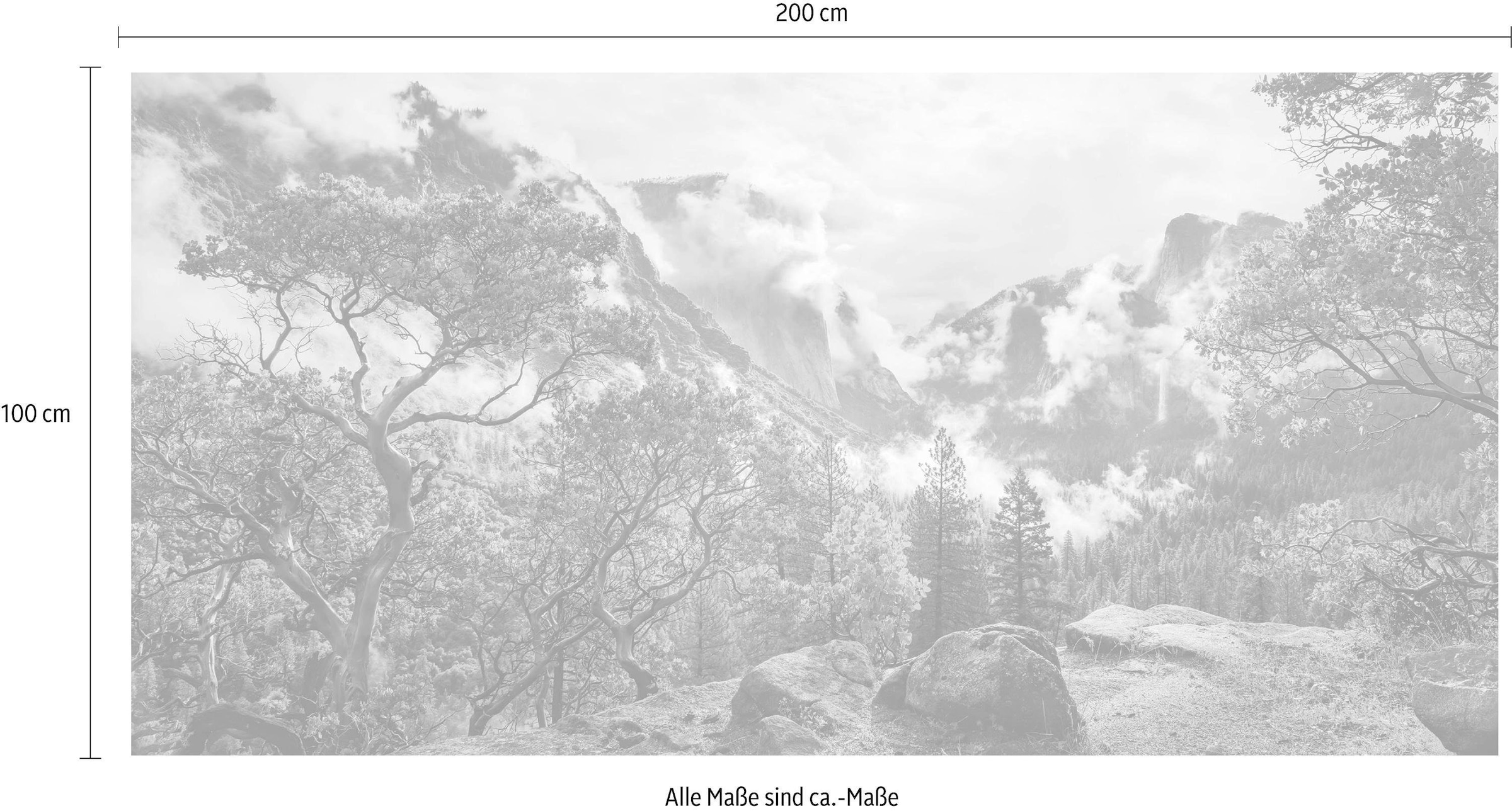 Komar Vliestapete »Digitaldruck Vlies - Unique Paradise - Größe 200 x 100 cm«, bedruckt, Wohnzimmer, Schlafzimmer