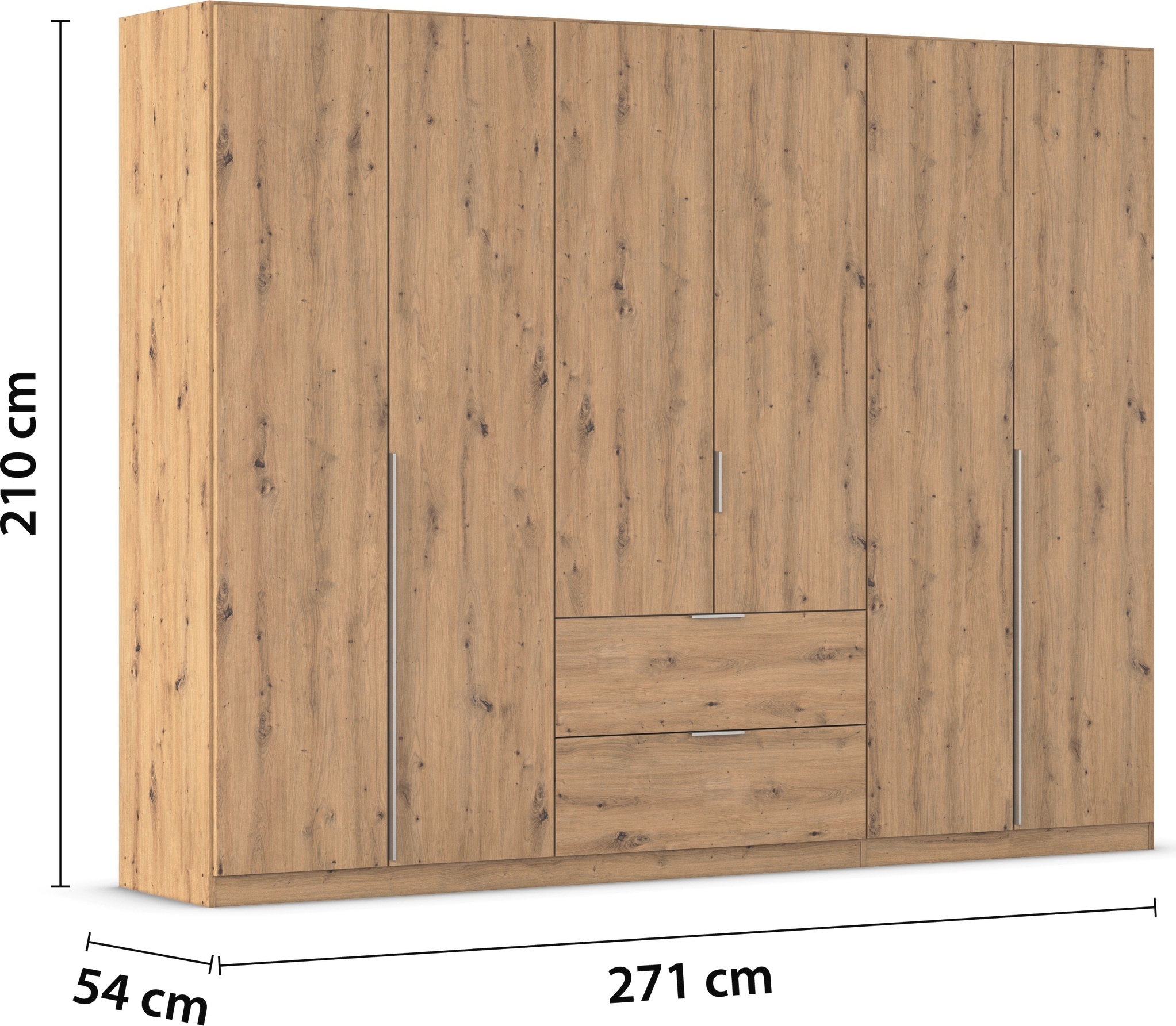 rauch Drehtürenschrank »Kleiderschrank Schrank Garderobe AGORDO mit Dekor- oder Hochglanzfront«, (in zwei Griff-Farben, Breiten 91-360 cm), mit Außenschubkästen, in 7 Breiten und 2 Höhen MADE IN GERMANY