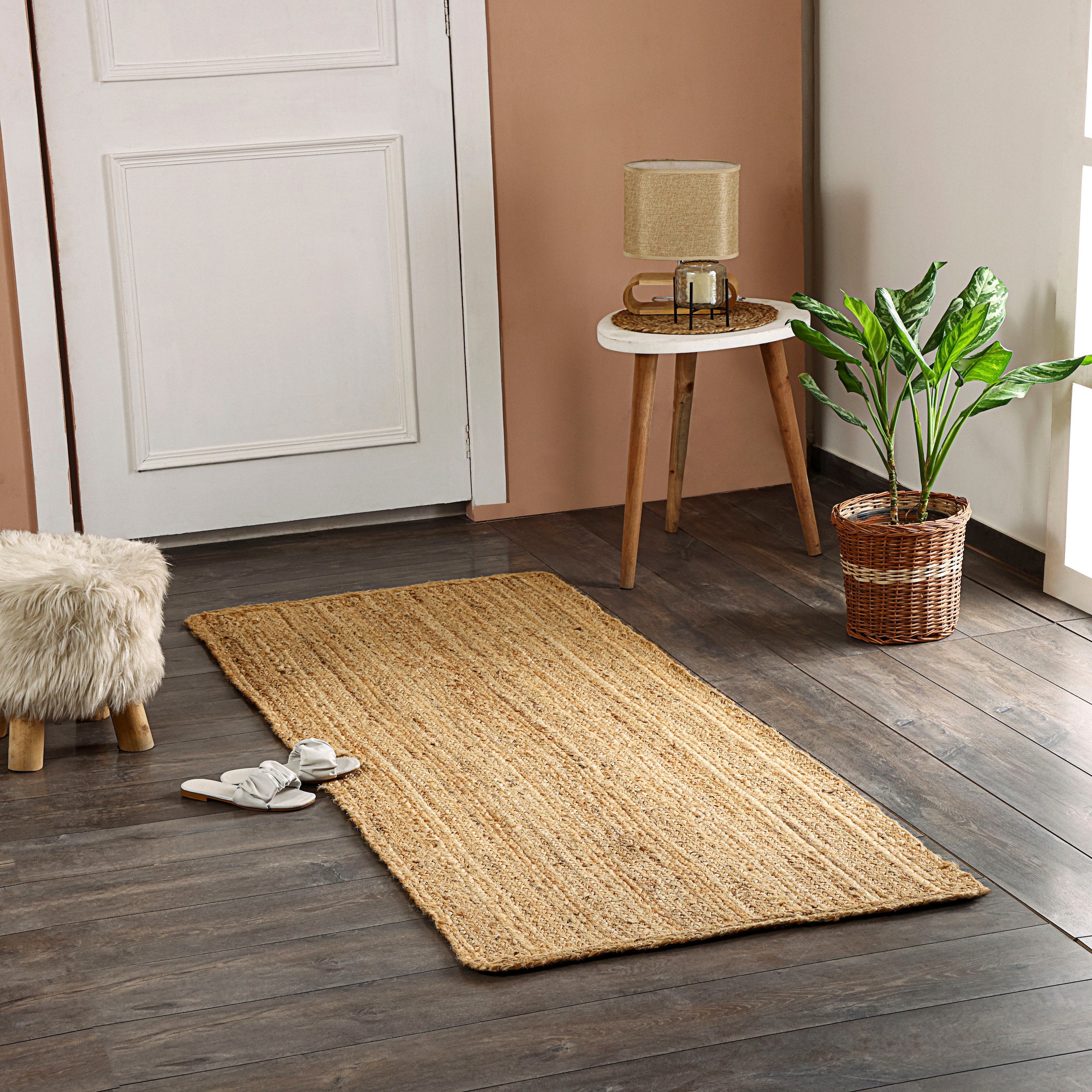 Myflair Möbel & Accessoires Läufer »Lola«, rechteckig, 10 mm Höhe, Juteteppich, Wendeteppich, handgeflochten, 100% Naturfaser, Boho-Style