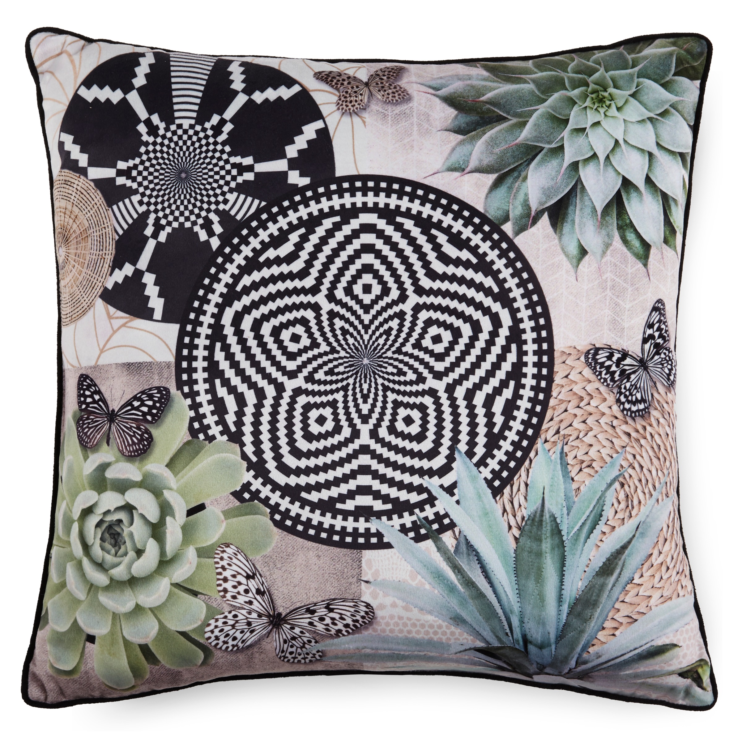 hip Dekokissen »Skylar«, Mit Füllung, 1 Stück, Biese, 30x60, Wendeoptik, Weich, Mandala, Grün
