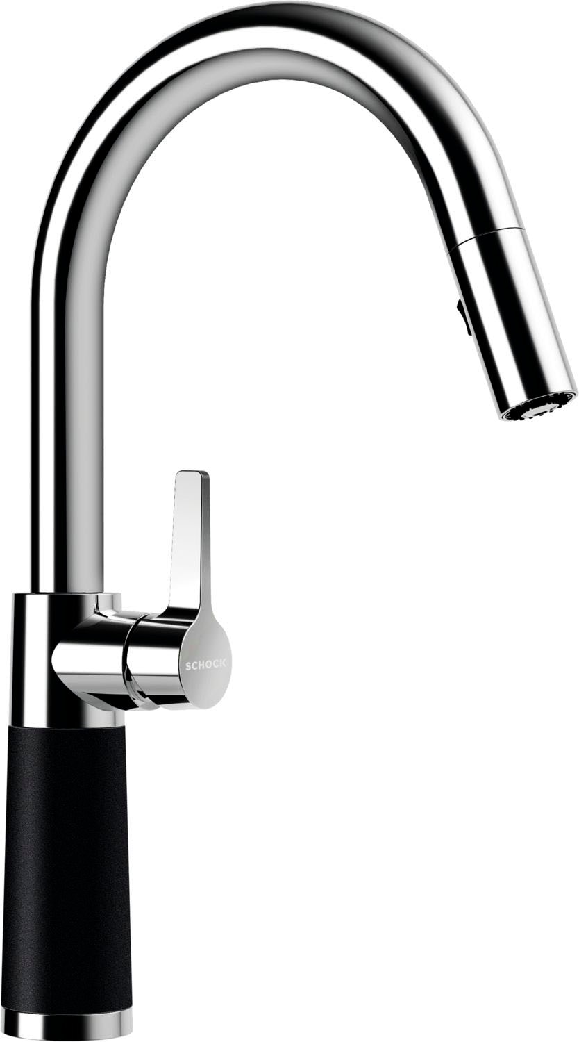 Schock Küchenarmatur "SC-520 SB" ausziehbar, Strahl-Brause, Rückflussverhinderer, Schwenkbereich 120