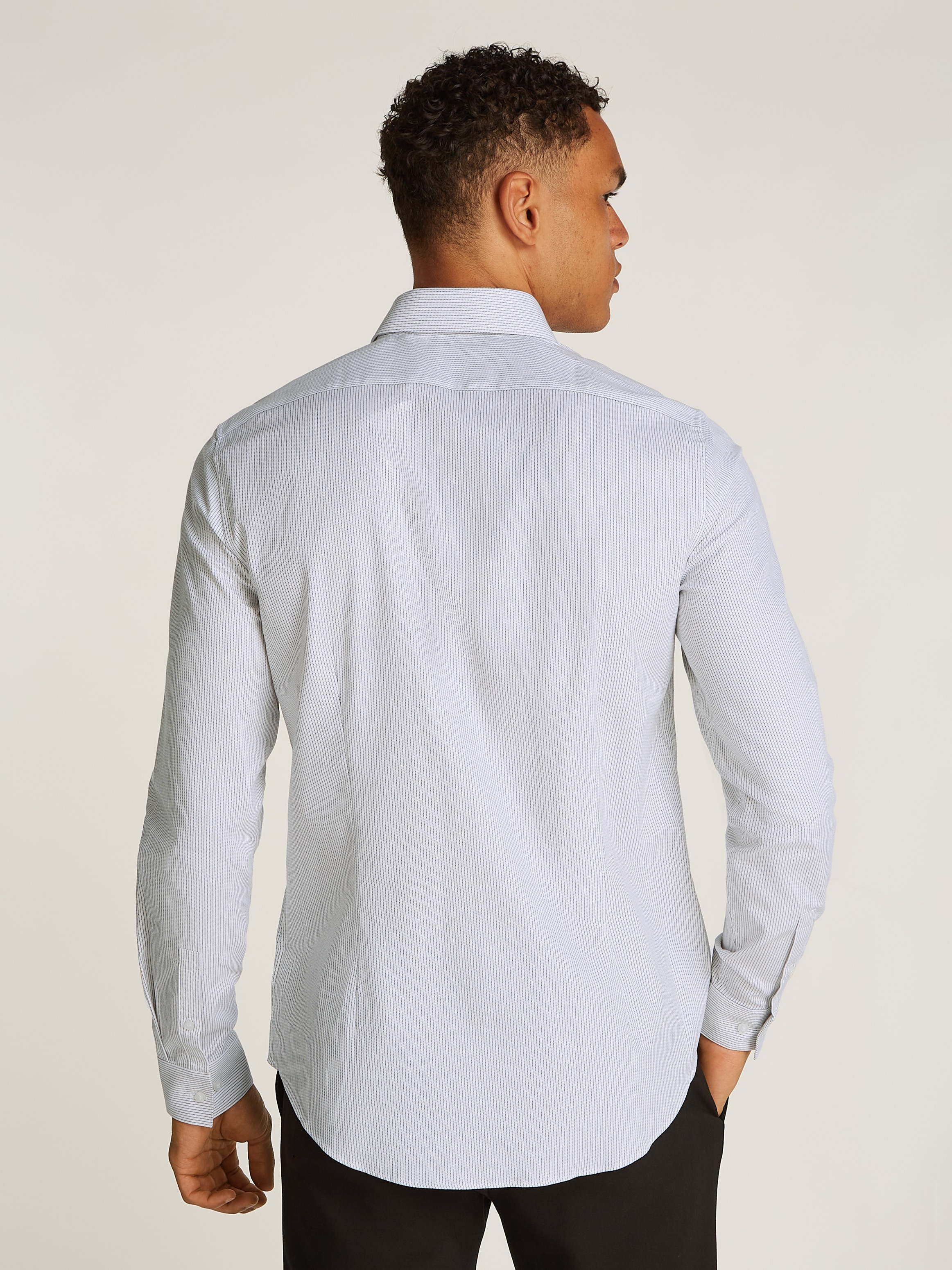 Calvin Klein Businesshemd »BUSINESS STRIPE SLIM SHIRT«, mit Logoprint
