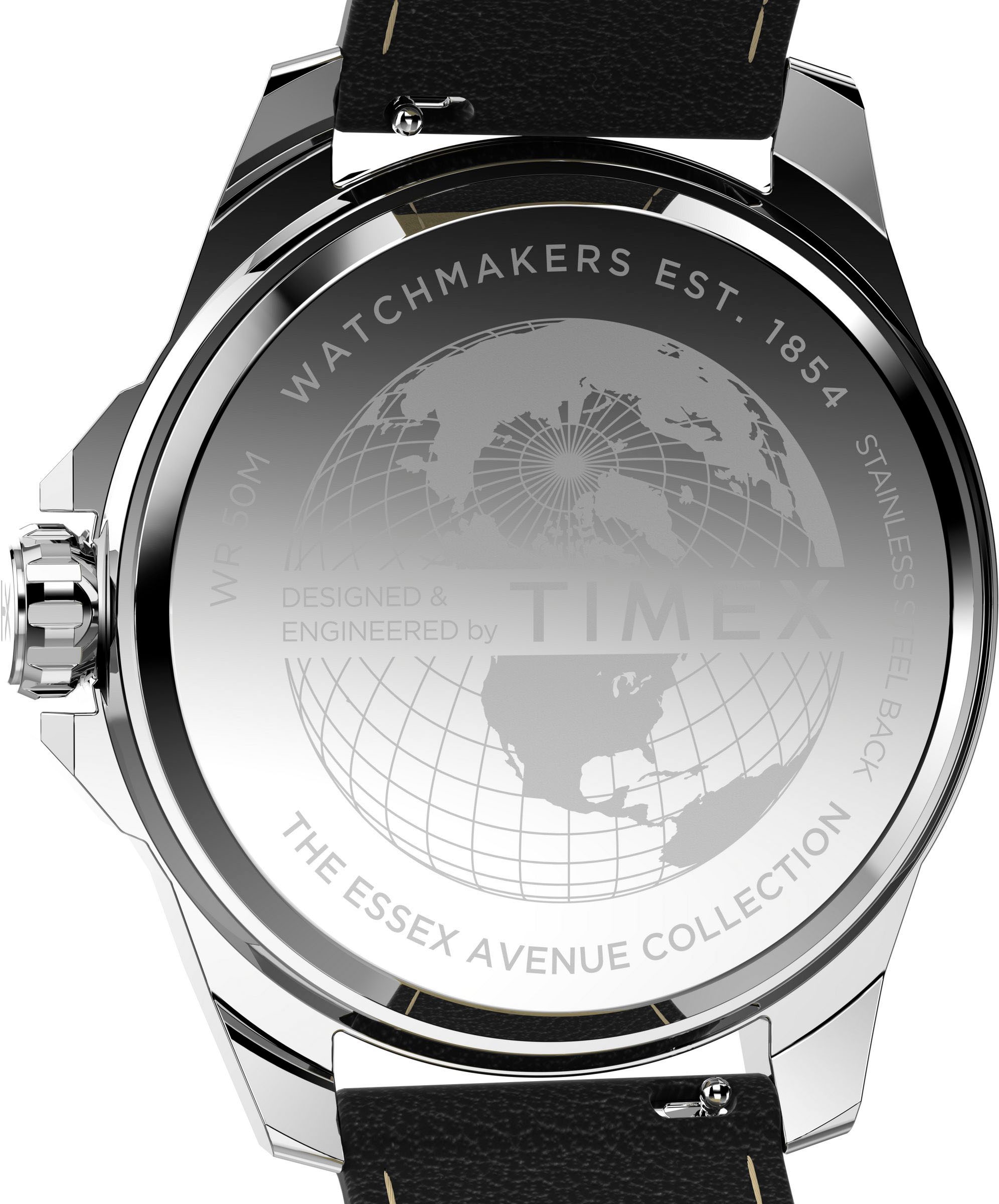 Timex Quarzuhr »ESSEX« Armbanduhr, Herrenuhr,Lederarmband,Datum, Leuchtzeiger