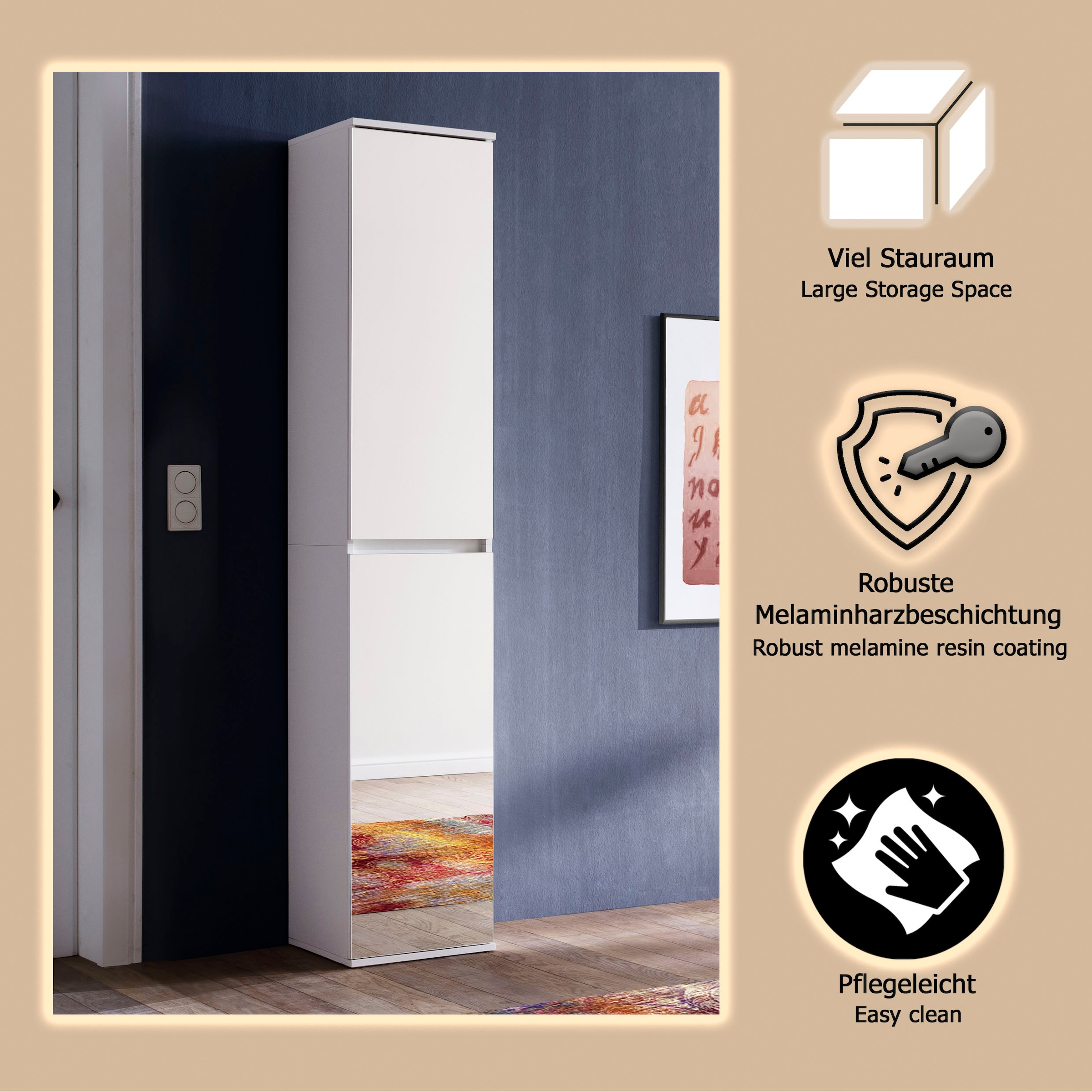 INOSIGN Garderobenschrank »Malcesine« Garderobenschrank mit 2 Türen - (B/T/H) 37/34/191 cm