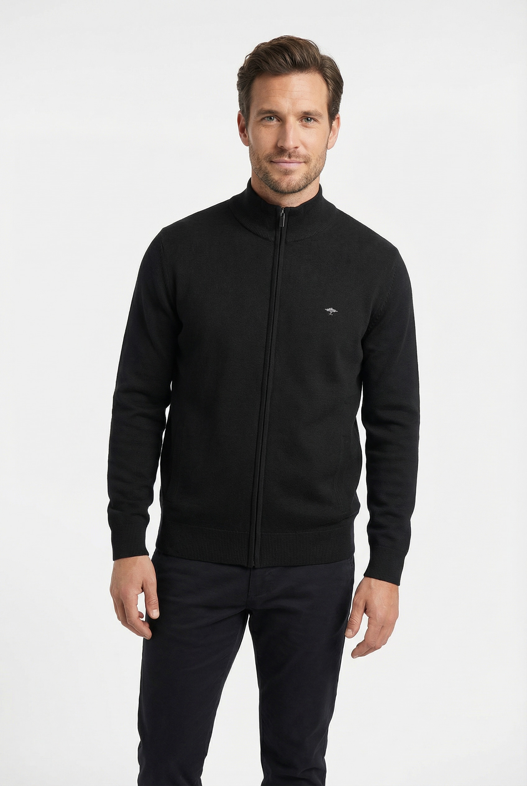 FYNCH-HATTON Strickjacke bequeme Passform, mit Stehkragen, mit Eingrifftaschen