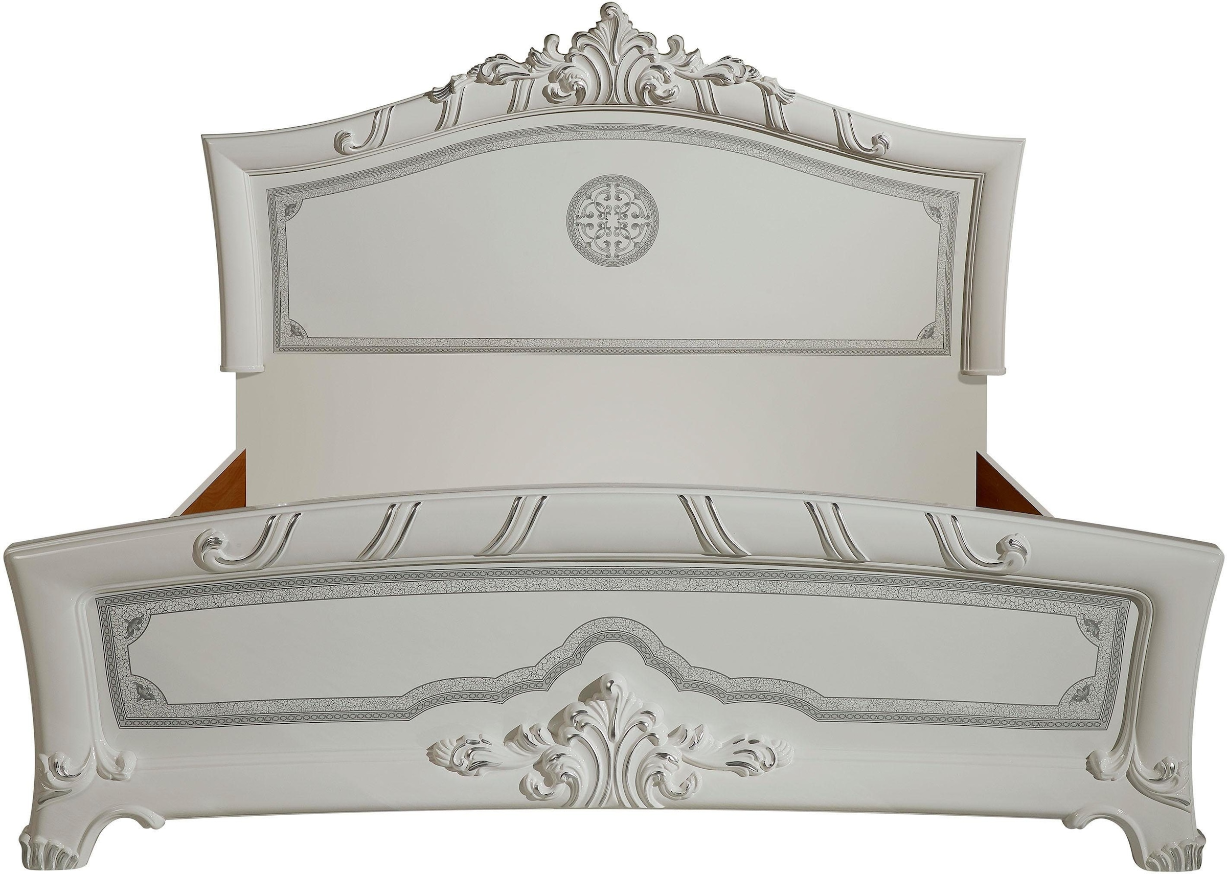 INOSIGN Bett »Greta, aus FSC-zertifiziertem Holzwerkstoff, Hochglanzoberfläche«, (Liegefläche 180x200cm), im italienischen Barock- KLassik-Stil mit opulenten Verzierungen