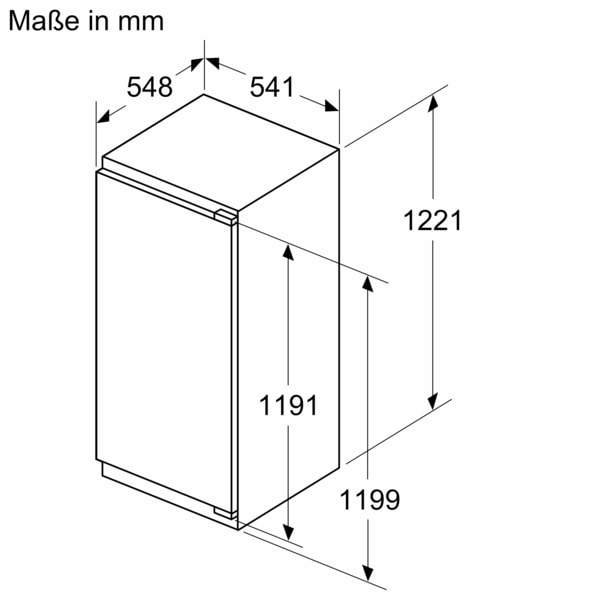 NEFF Einbaukühlschrank »KI1412FE0«, KI1412FE0, 122,5 cm hoch, 56 cm breit, Fresh Safe: Schublade für flexible Lagerung von Obst & Gemüse