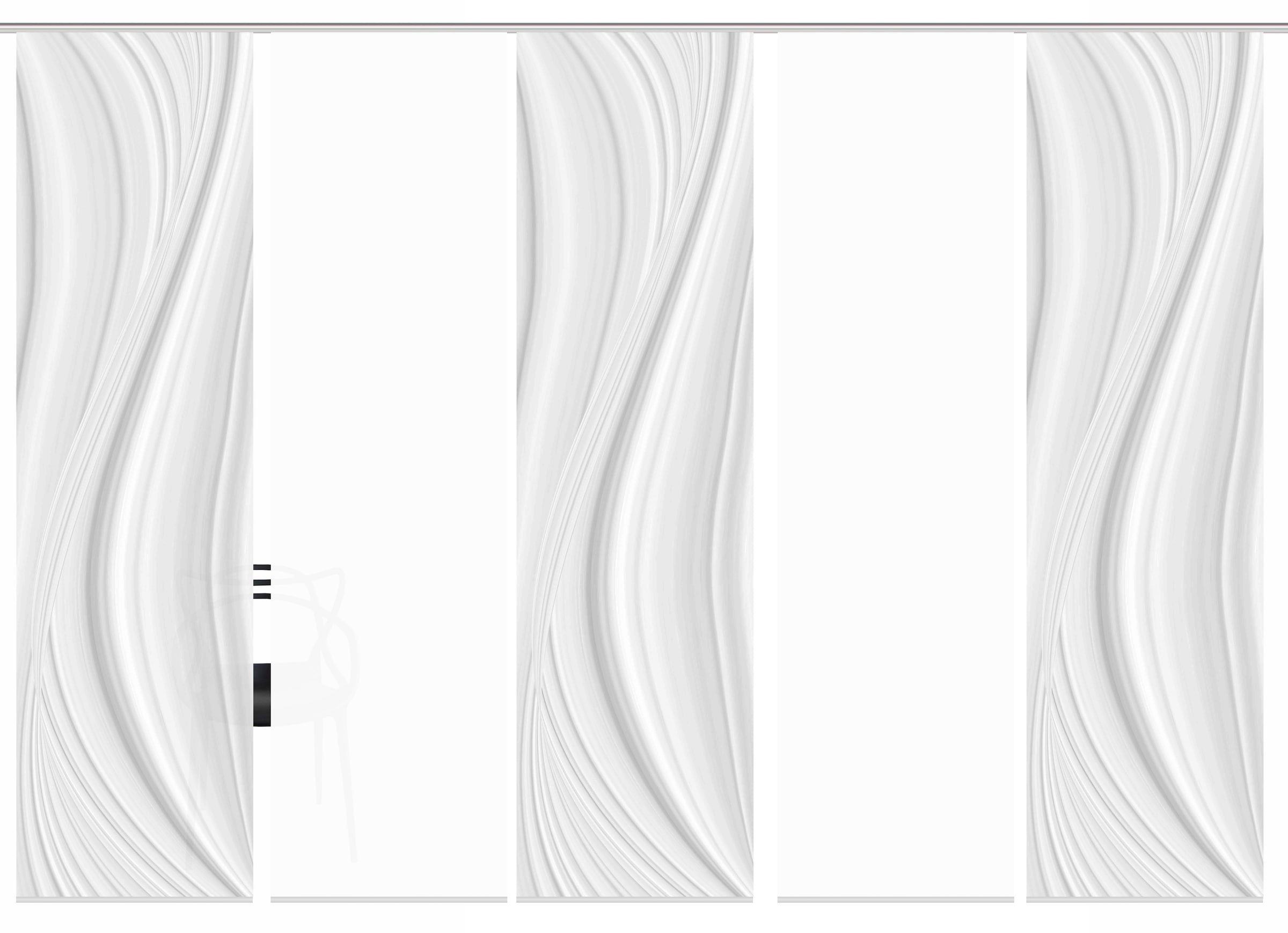 HOME WOHNIDEEN Schiebegardine »LAURINA 5er SET«, (5 St.), Schiebevorhang Digidruck 5er Set LAURINA