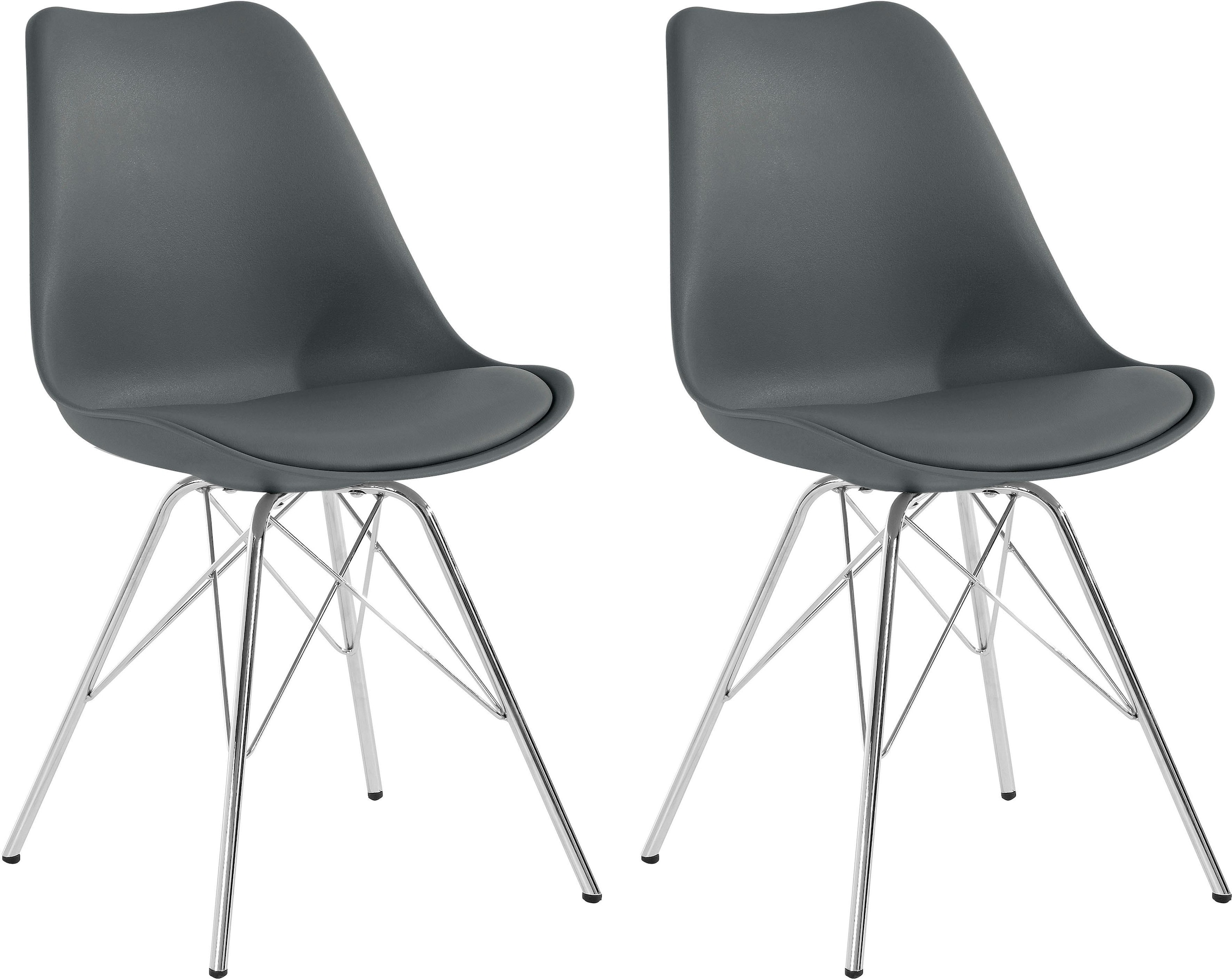 Homexperts Esszimmerstuhl »Ursel 03«, (Set), 2 St., Kunstleder, Sitzschale mit Sitzkissen in Kunstleder