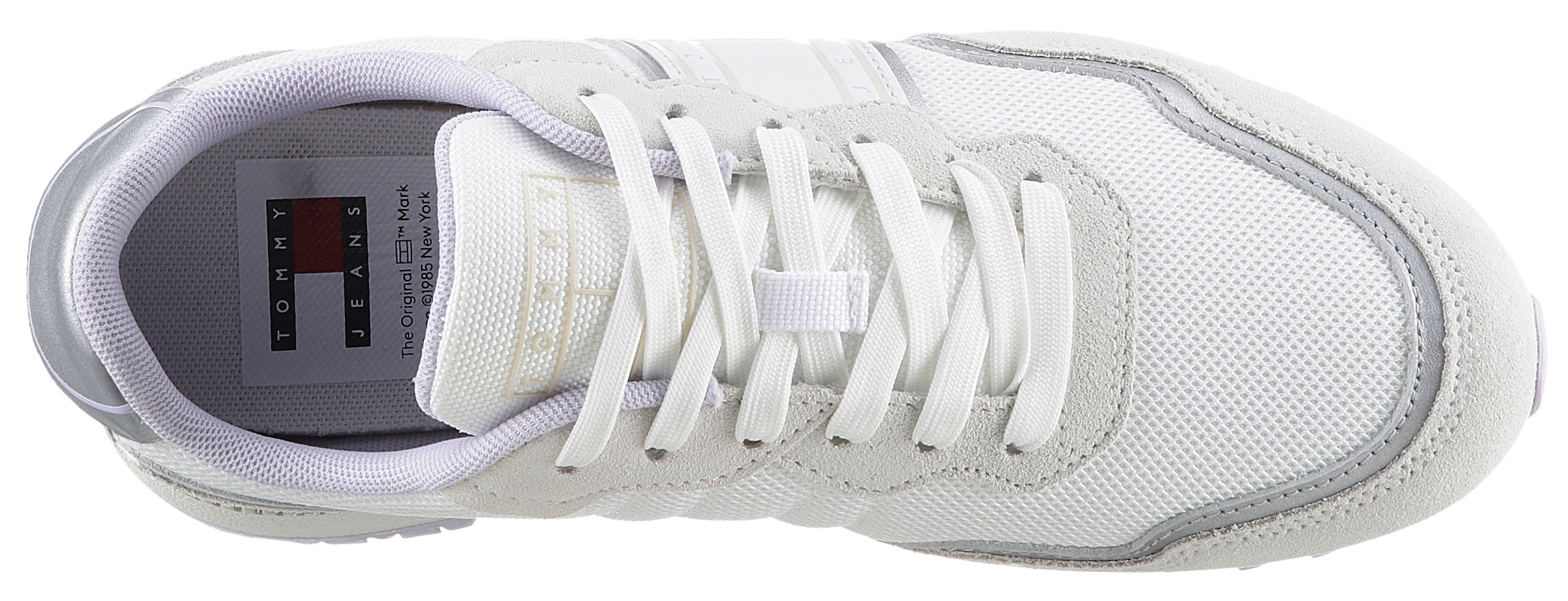 Tommy Jeans Keilsneaker »TJW METALLIC RETRO CLEATED RUN«, mit Kontrastbesätzen, Freizeitschuh, Halbschuh, Schnürschuh