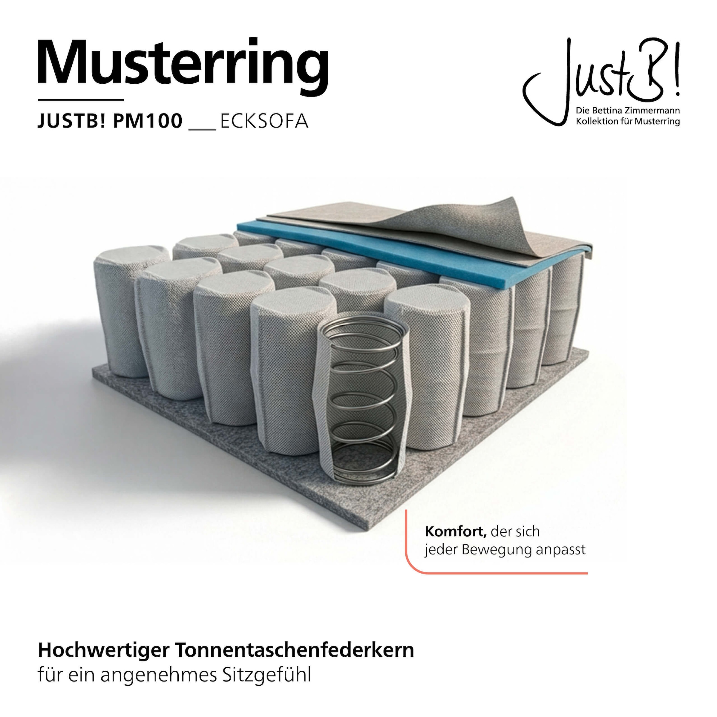 Musterring Ecksofa »JUSTB! PM100, stilvoller Lounge-Komfort von Musterring« Kollektion Bettina Zimmermann, optionaler Sitzvorzug & Fuß-Auswahl