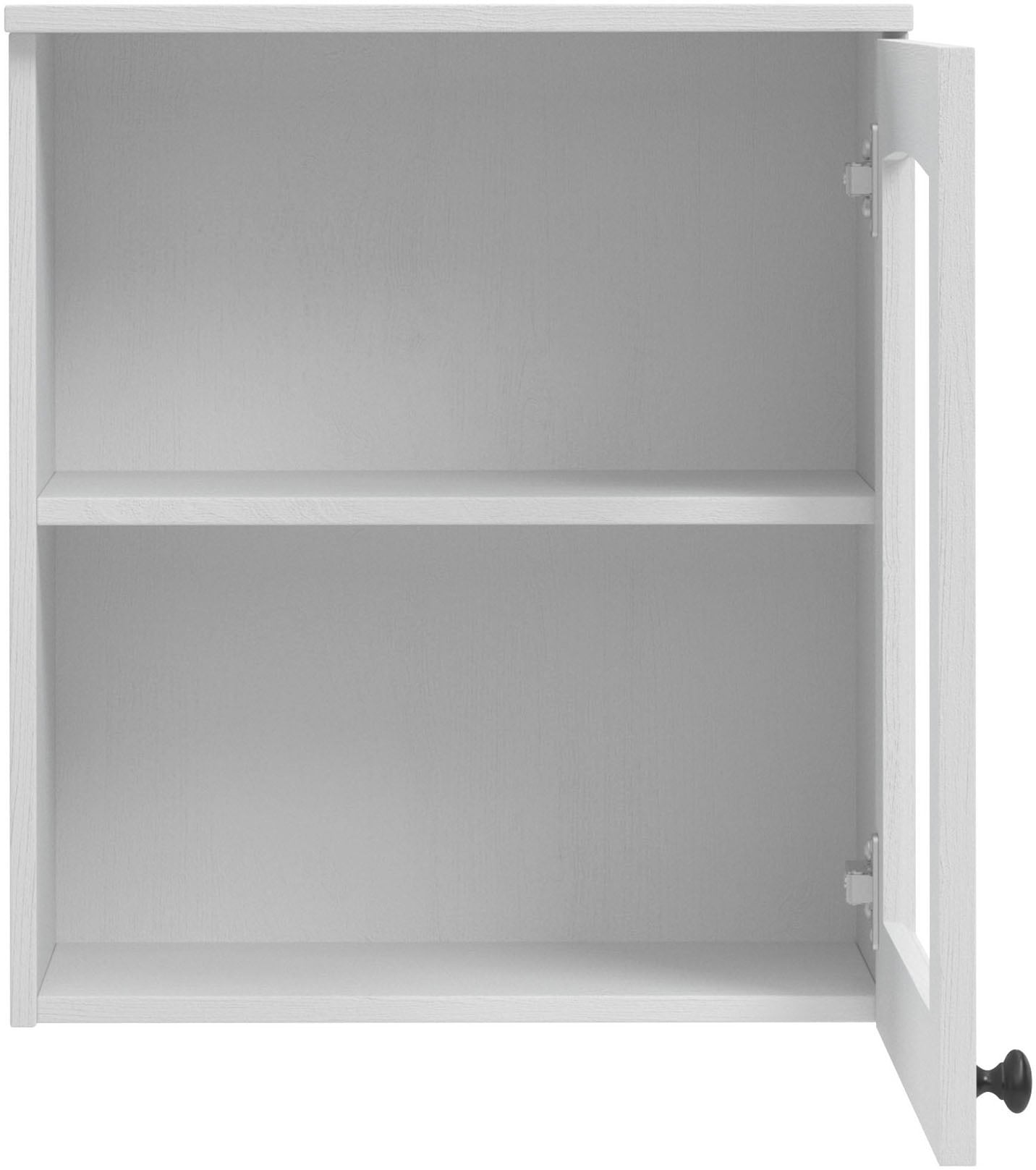 KOCHSTATION Hängeschrank »KS-Osby«, (1 St.), Kiefer massiv, Breite 50 cm, Tür mit Glaseinsatz
