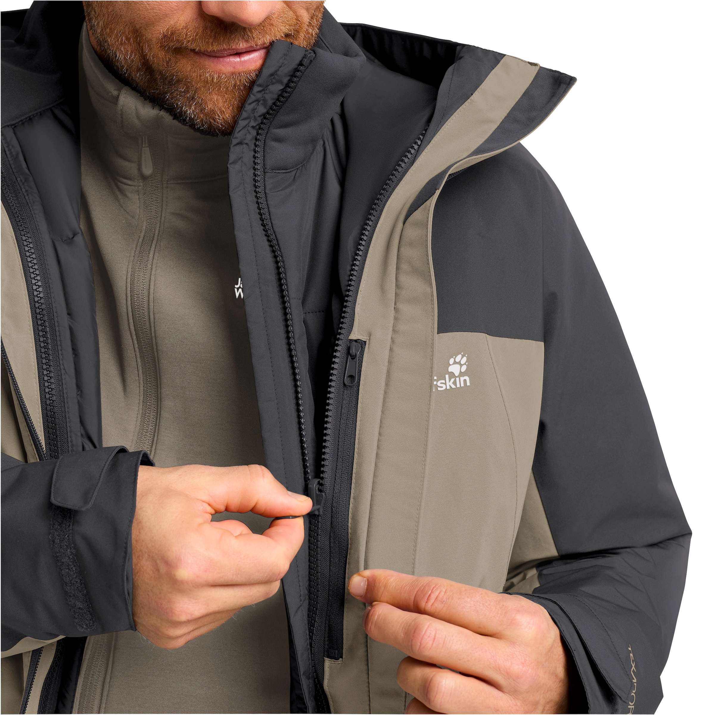 Jack Wolfskin 3-in-1-Funktionsjacke, 3in1, wasserdicht, Übergangsjacke