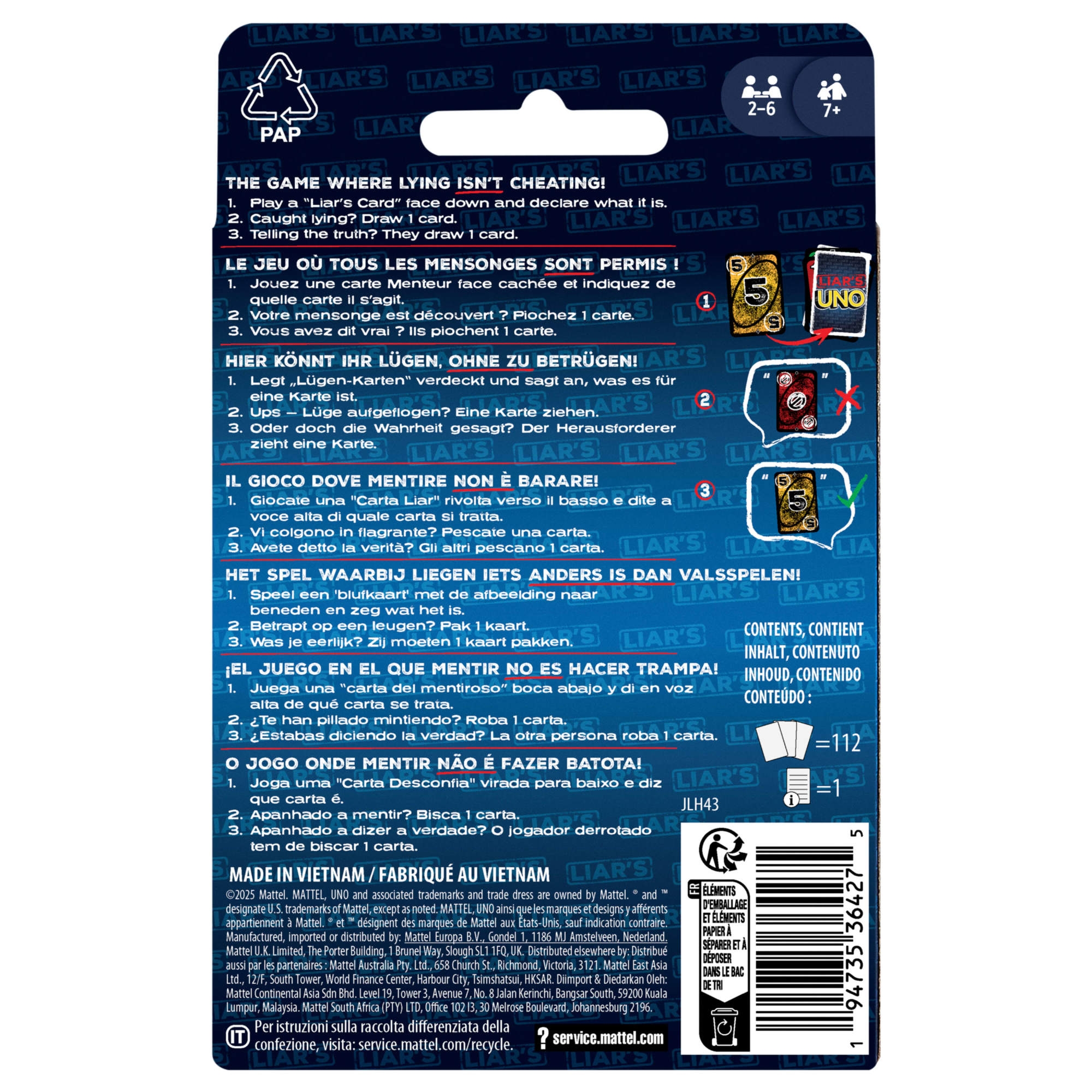 Mattel games Spiel »UNO Liars«